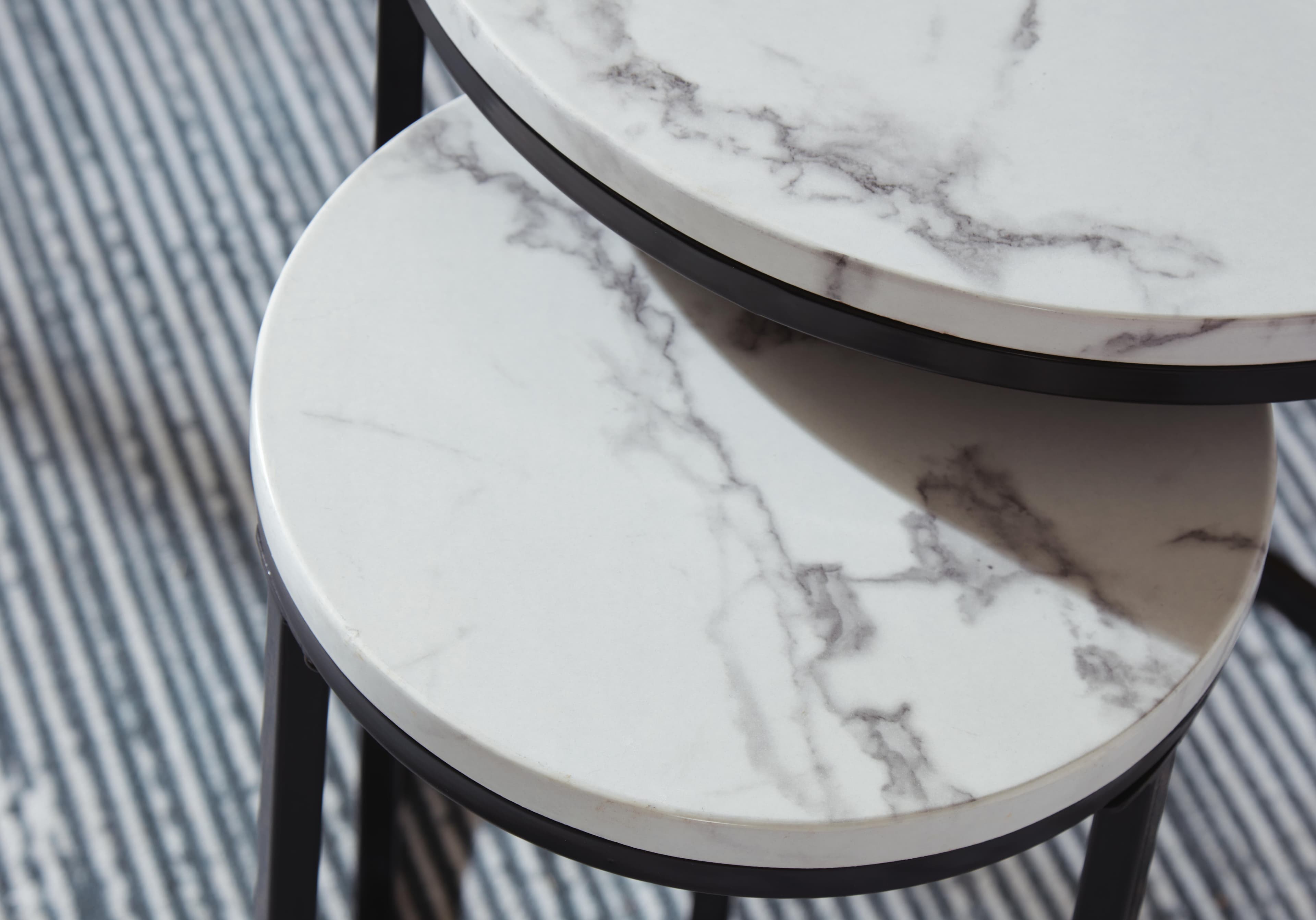 Jusmour Table (Set of 4) — White & Black/Gray — view 5