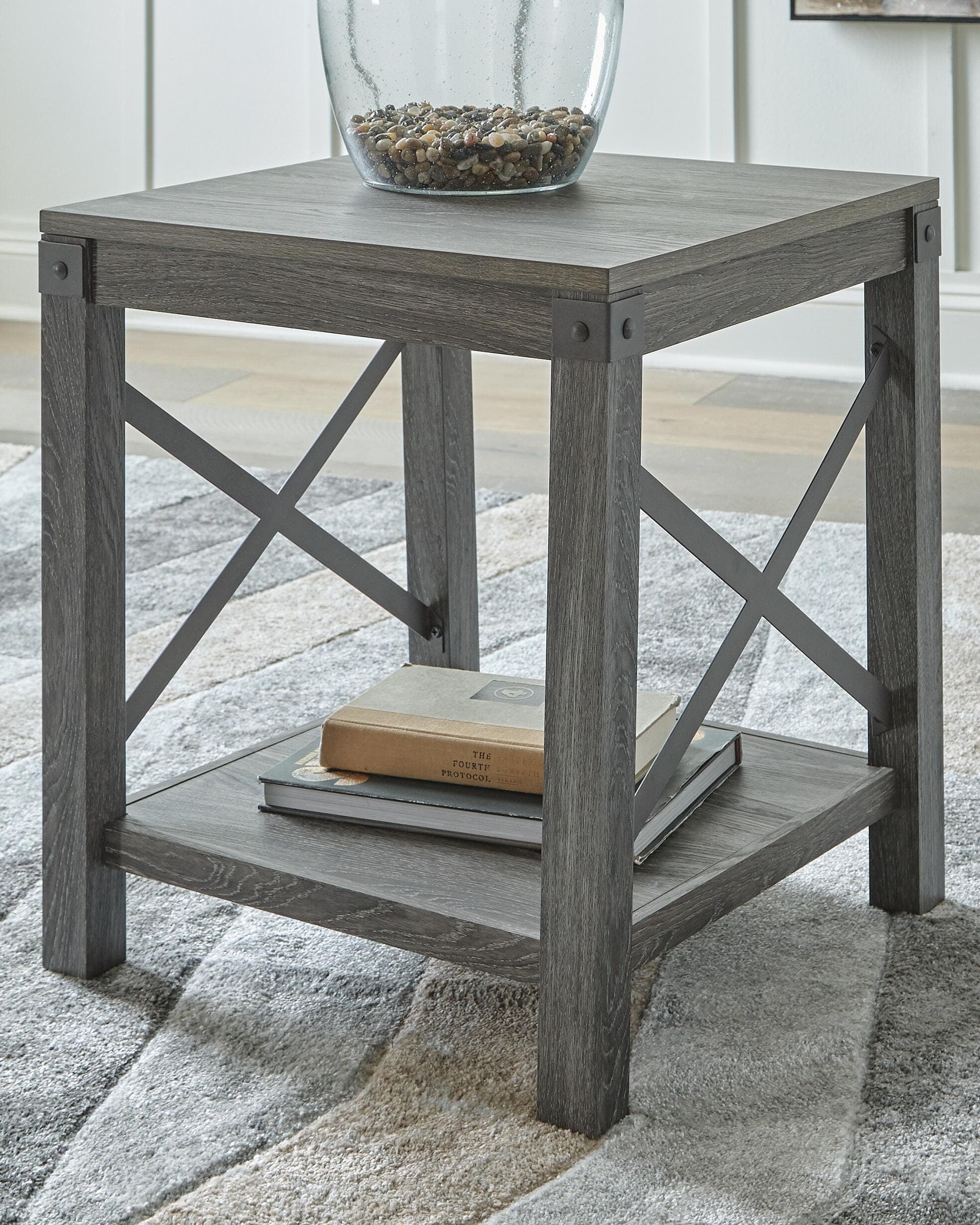 Freedan End Table — Brown/Beige — view 2