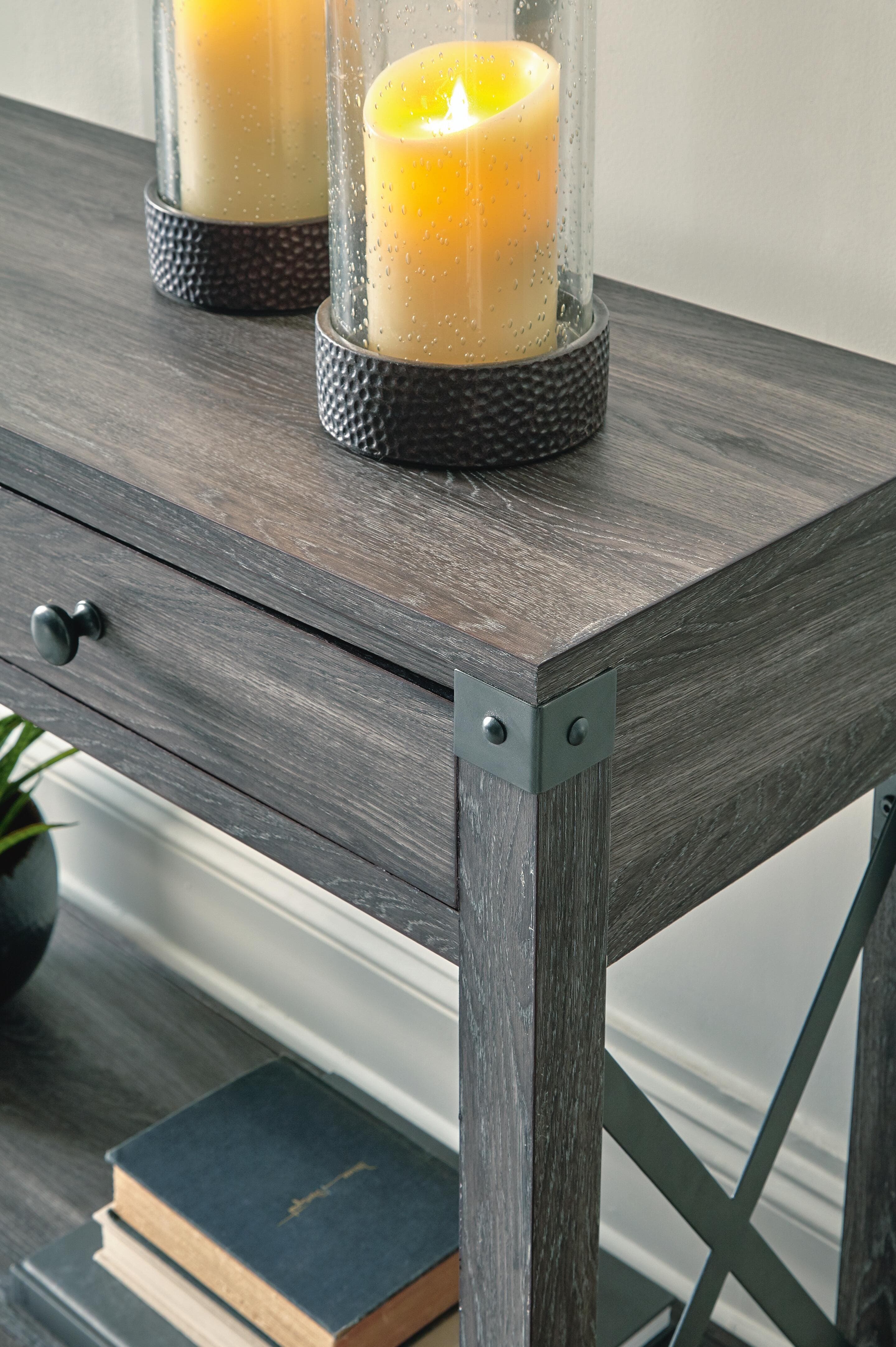 Freedan Sofa/Console Table — Black/Gray — view 7