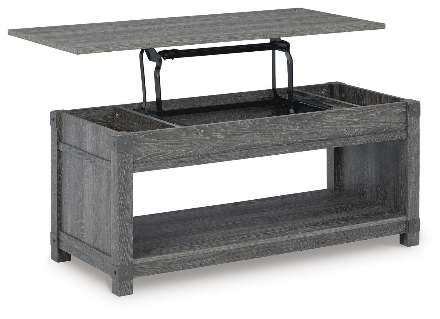 Freedan Lift-Top Coffee Table — Black/Gray — view 3