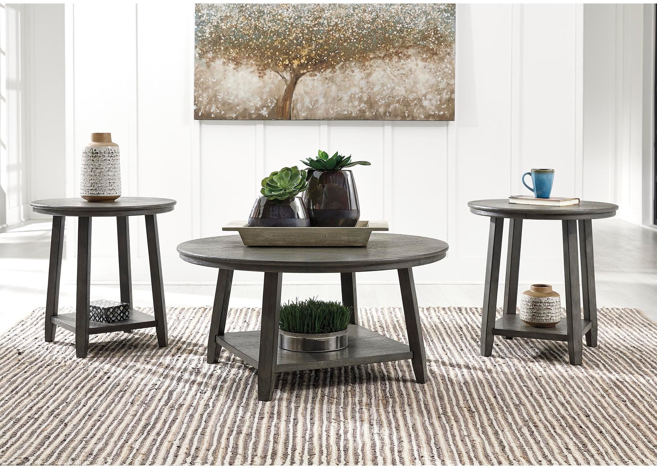 Caitbrook Table (Set of 3) — Black/Gray — view 2