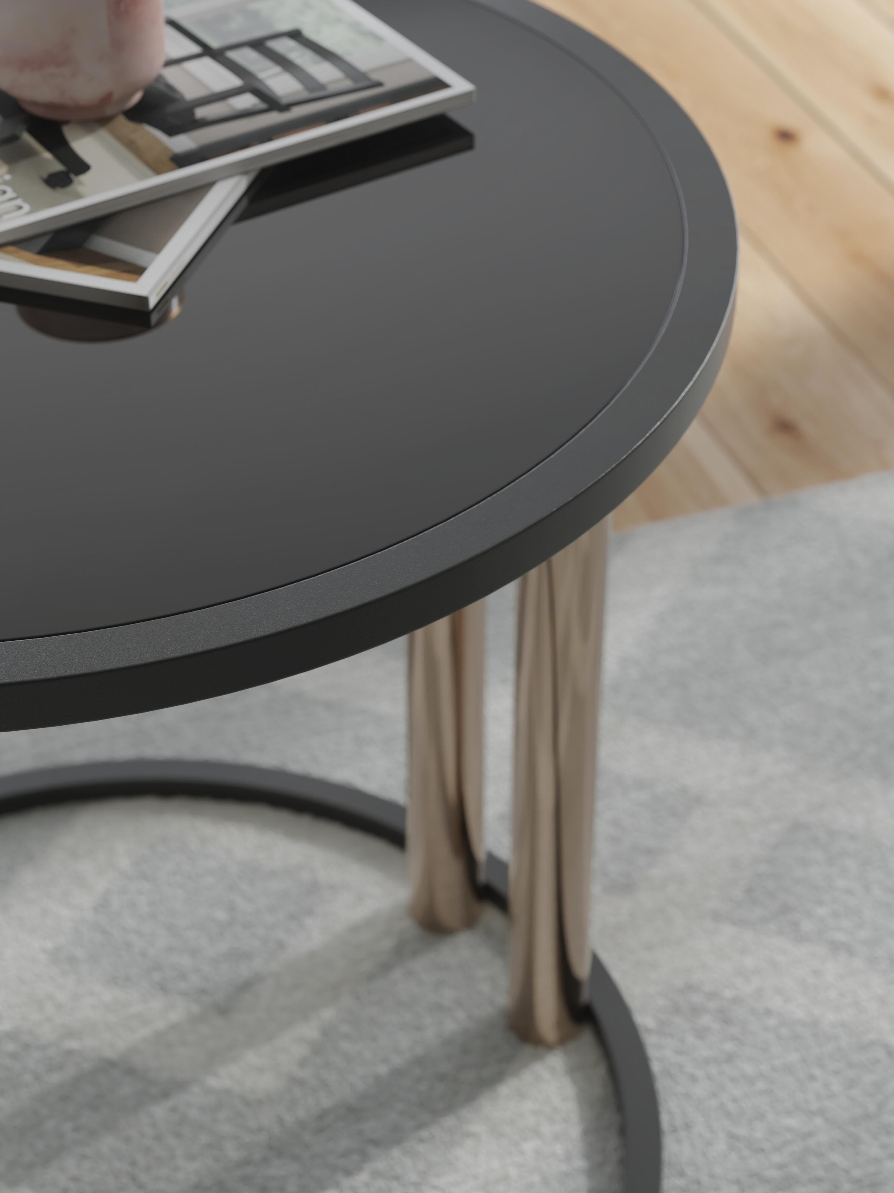 Hannerly Table (Set of 3) — Metallic & Black/Gray — view 5