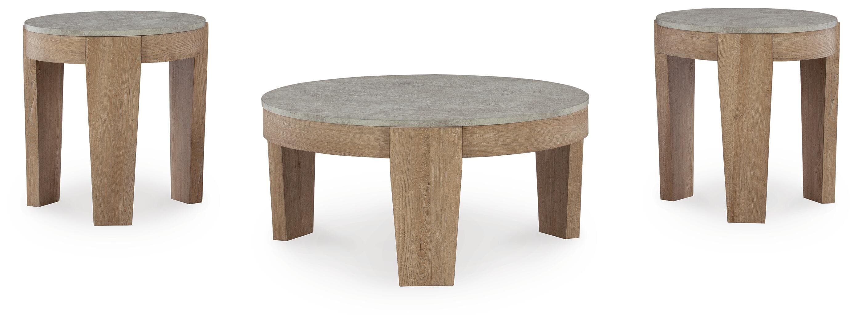 Guystone Table (Set of 3) — Black/Gray & Brown/Beige — view 3