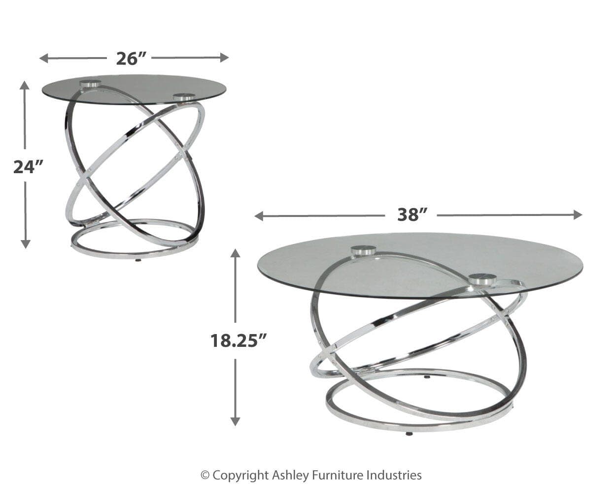 Hollynyx Table (Set of 3) — Metallic — view 5