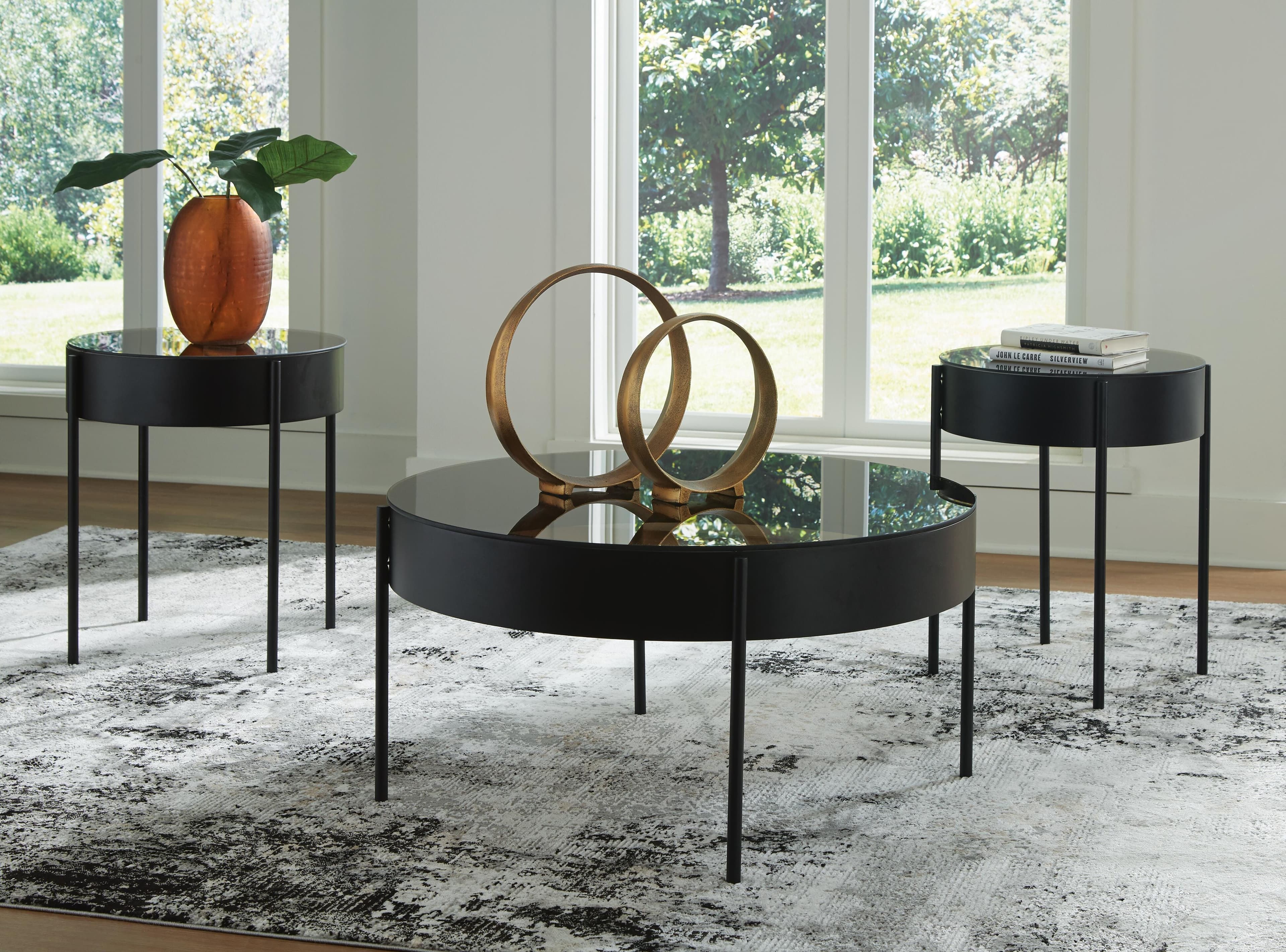 Ardoline Table (Set of 3) — Black/Gray — view 2