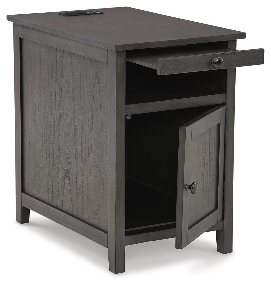 Treytown Chairside End Table — Black/Gray — view 3