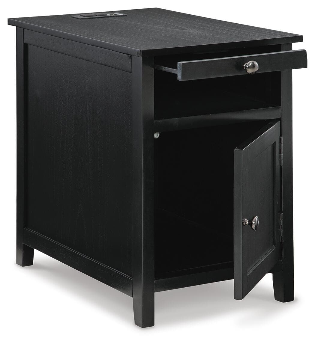 Treytown Chairside End Table — Black/Gray — view 3