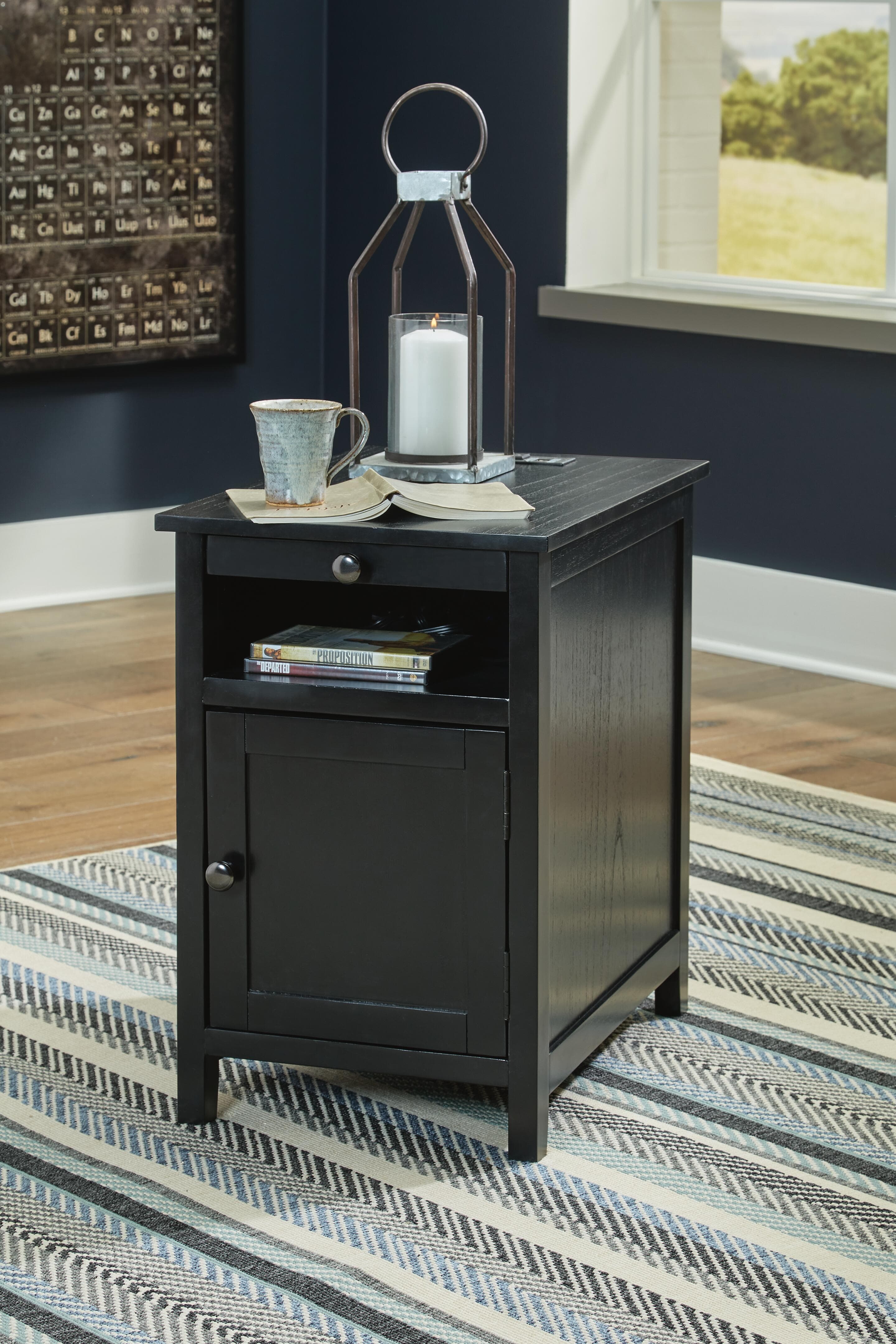 Treytown Chairside End Table — Black/Gray — view 2