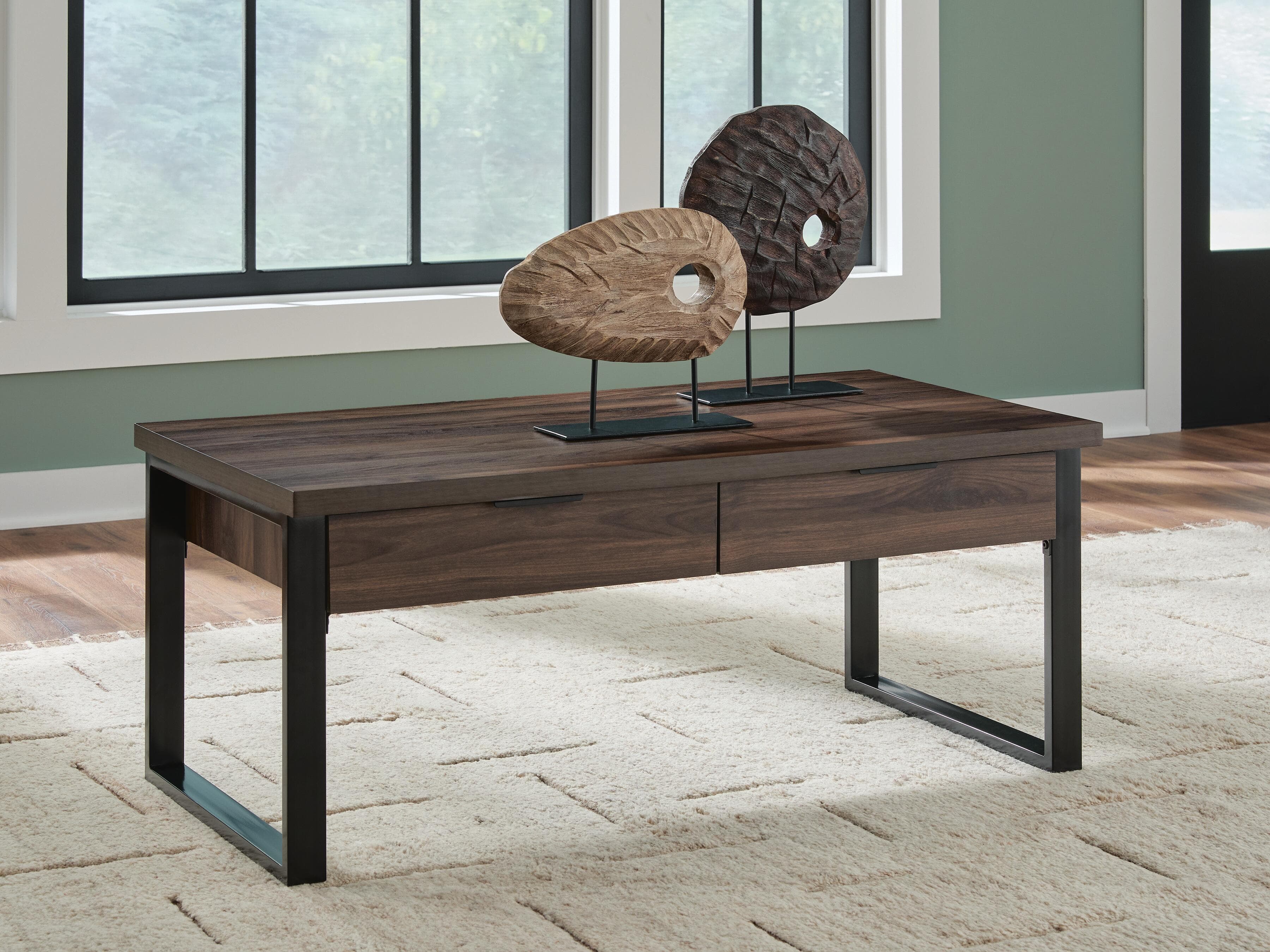 Wickman Falls Coffee Table — Black/Gray & Brown/Beige — view 2