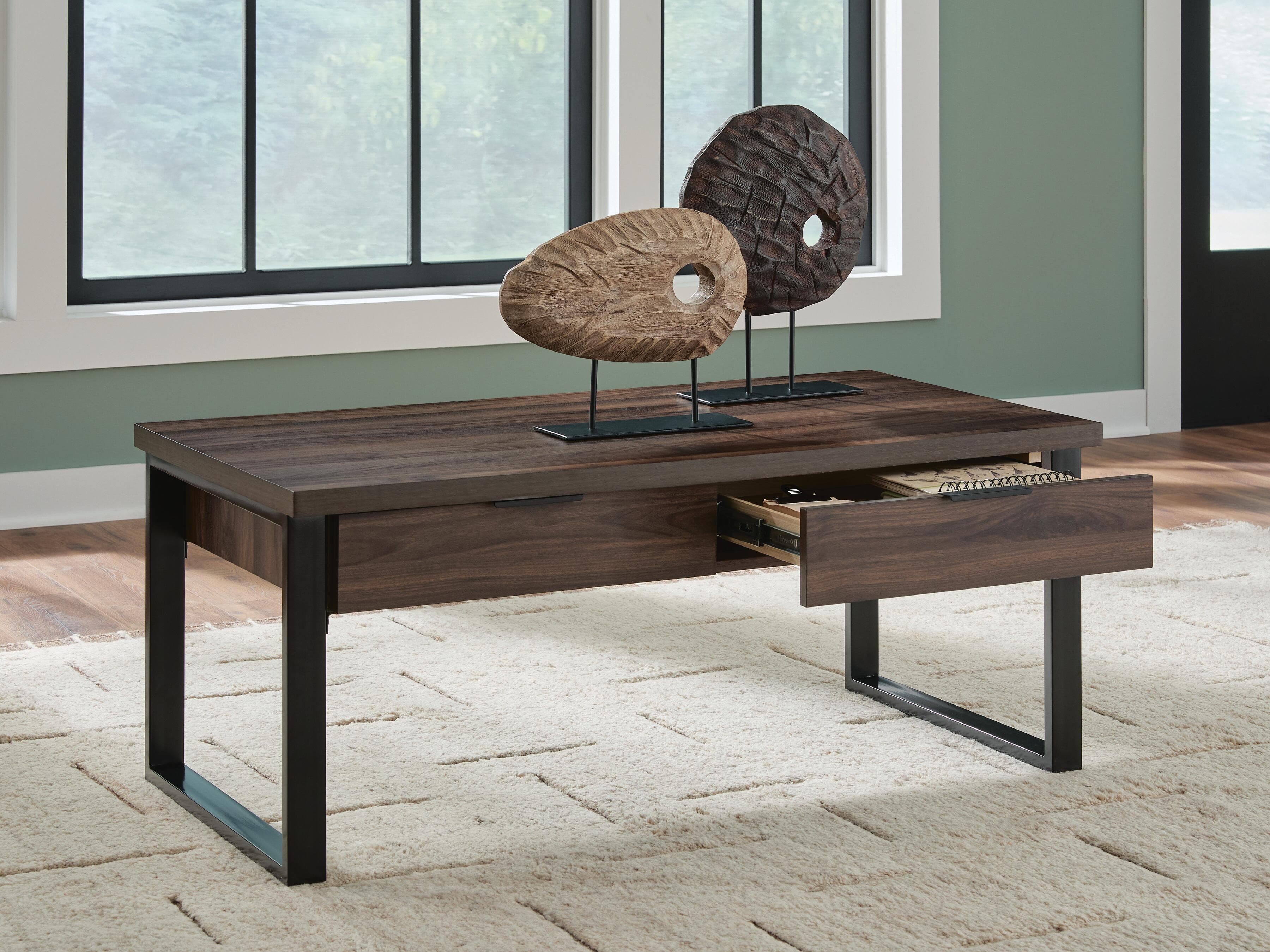 Wickman Falls Coffee Table — Black/Gray & Brown/Beige — view 6
