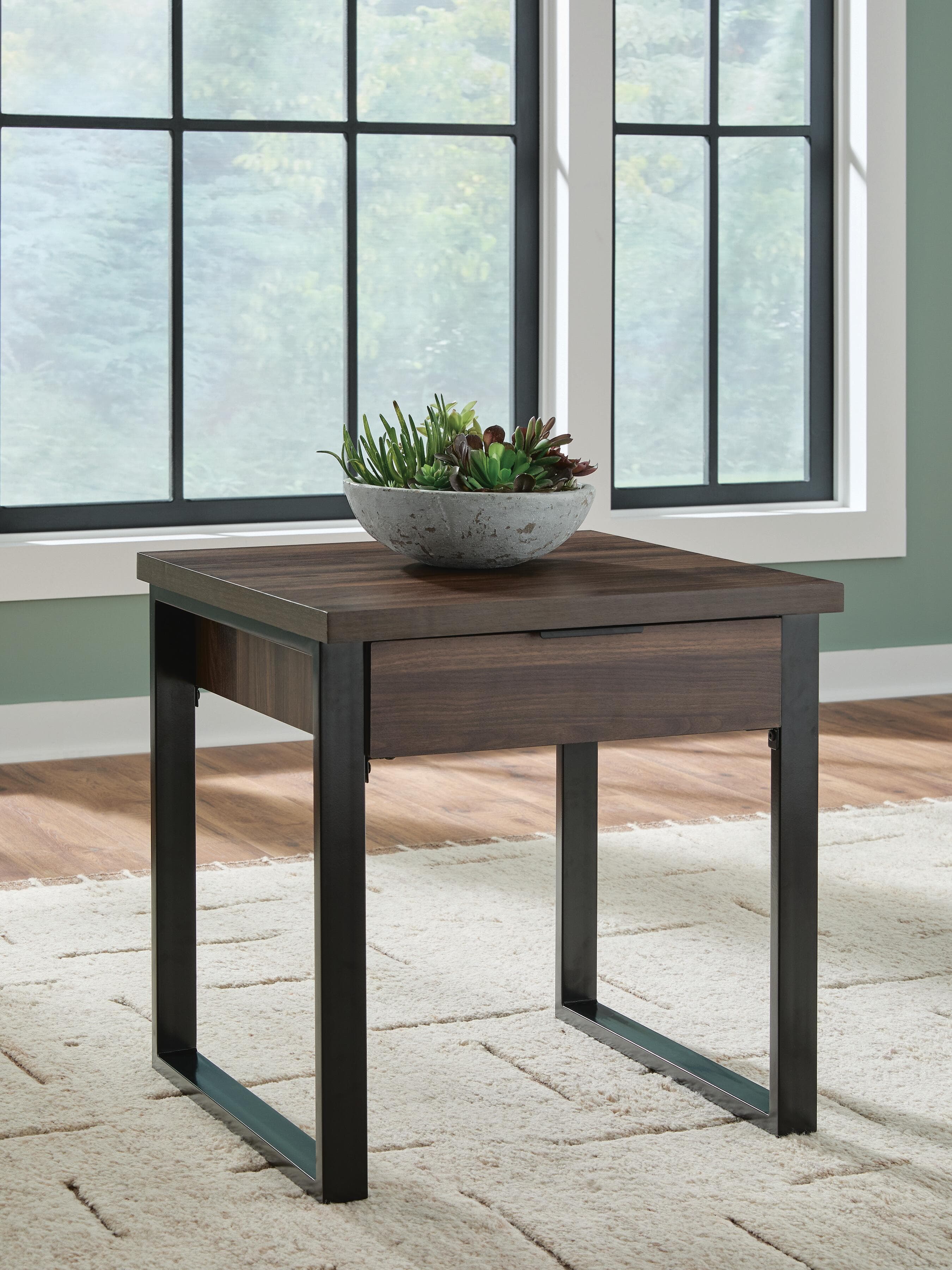 Wickman Falls End Table — Black/Gray & Brown/Beige — view 2