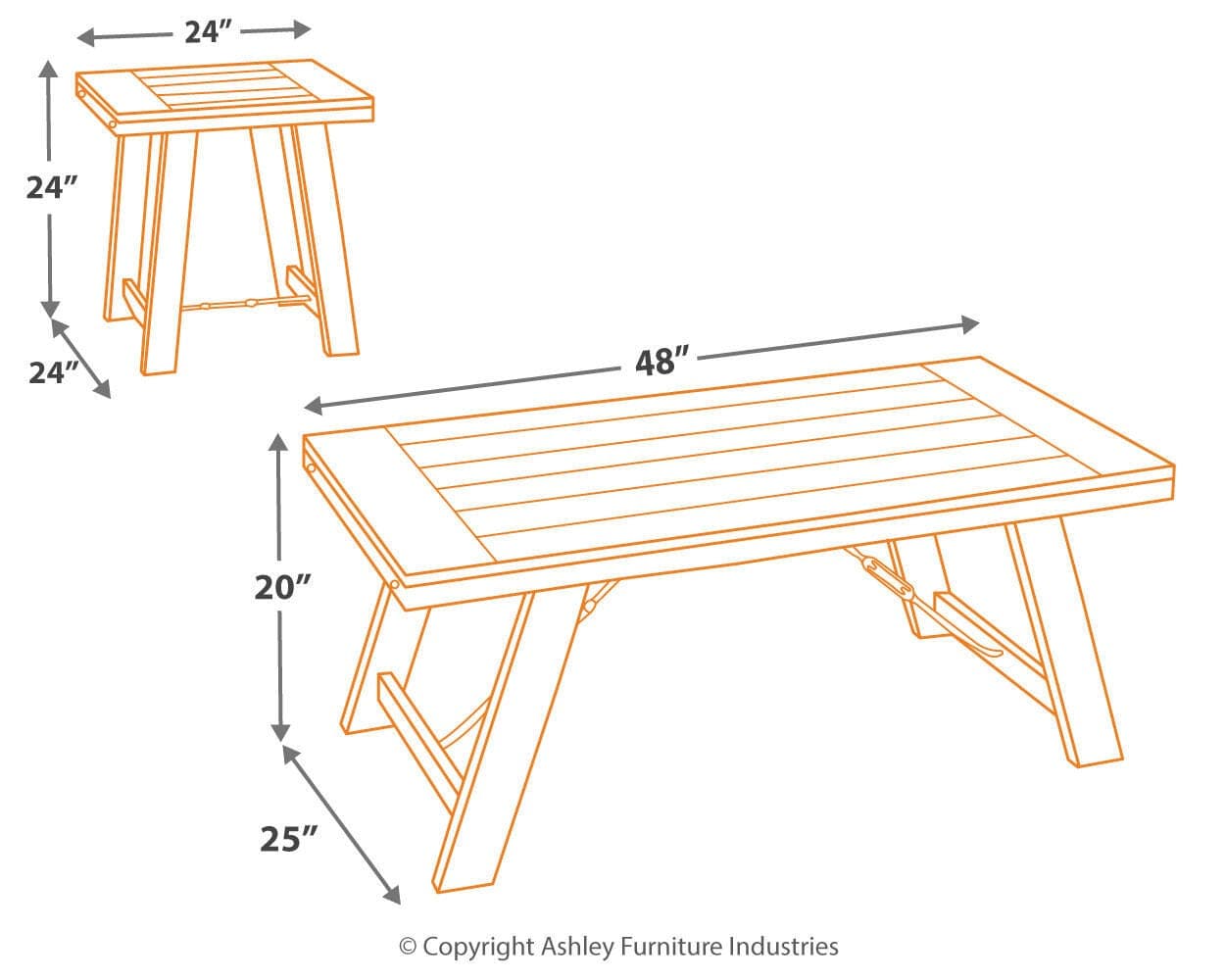 Noorbrook Table (Set of 3) — Black/Gray — view 4