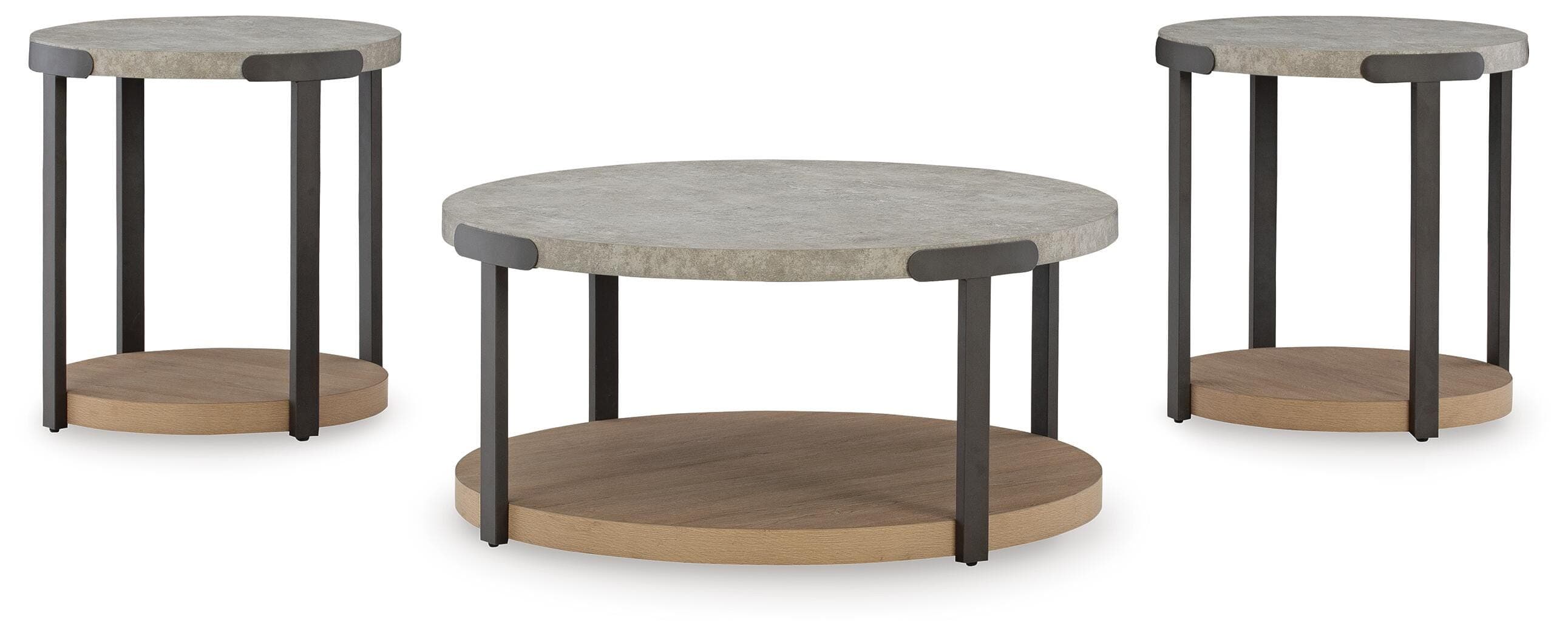 Darthurst Table (Set of 3) — Black/Gray & Brown/Beige — view 3