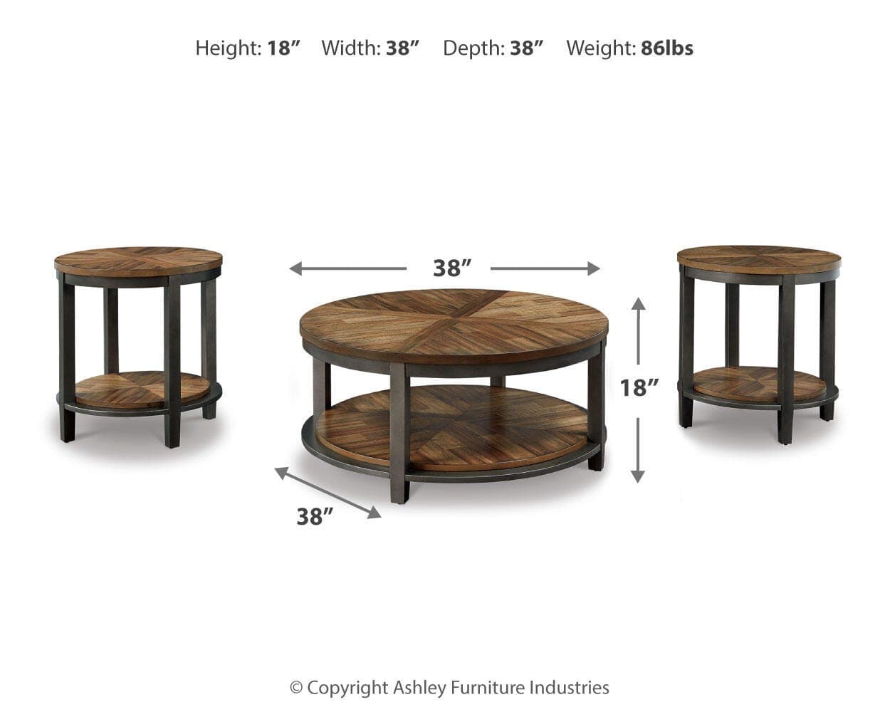 Roybeck Table (Set of 3) — Brown/Beige — view 4