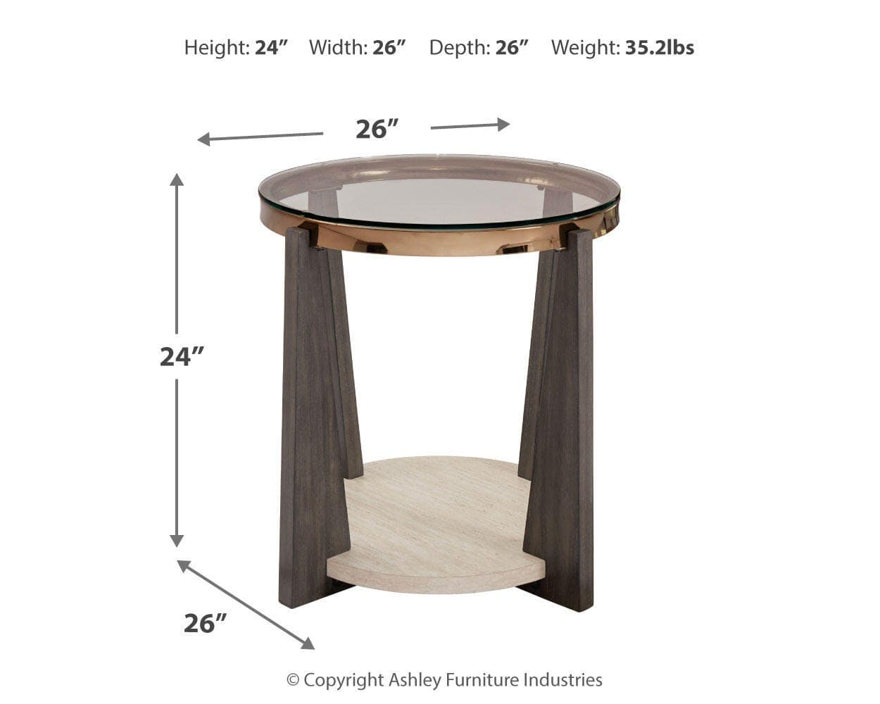 Frazwa End Table — Metallic, Black/Gray & Brown/Beige — view 5