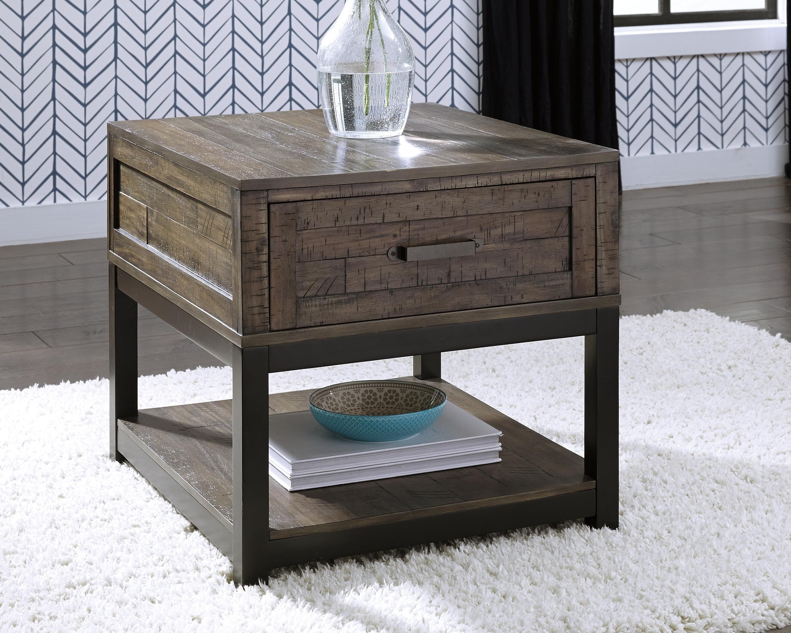 Johurst End Table — Black/Gray & Brown/Beige — view 2