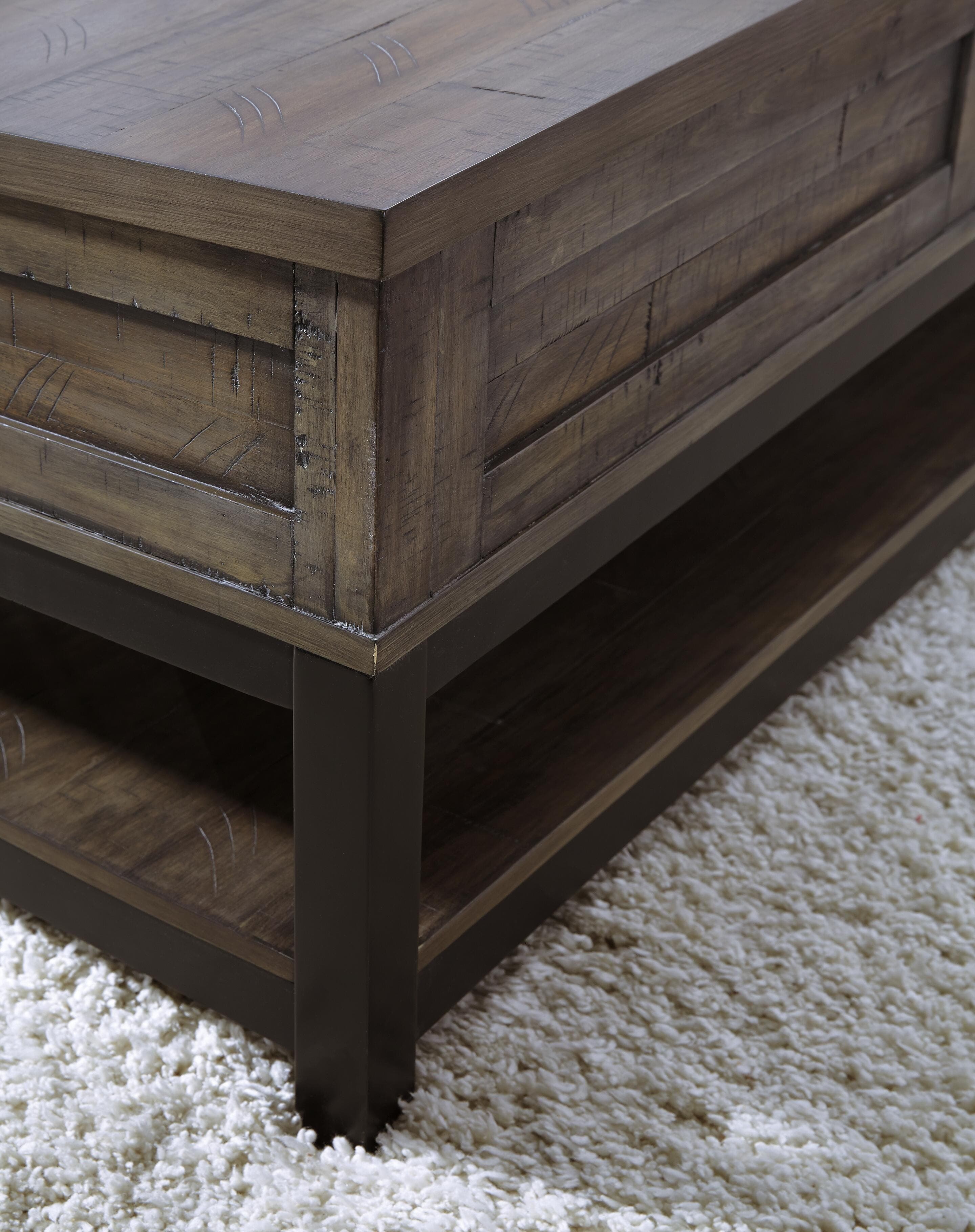 Johurst Coffee Table with Lift Top — Black/Gray & Brown/Beige — view 7
