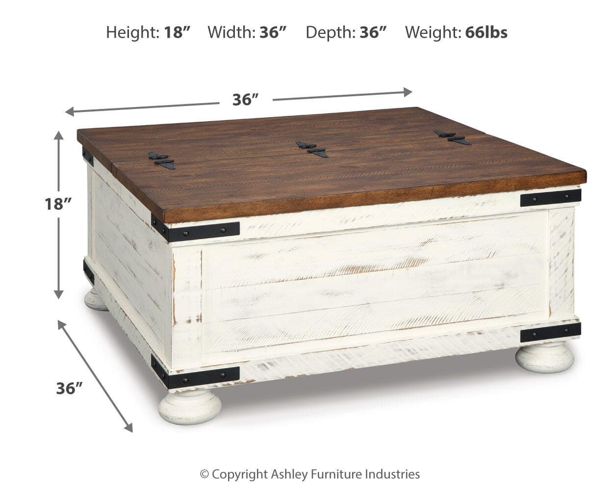 Wystfield Coffee Table — White & Brown/Beige — view 4