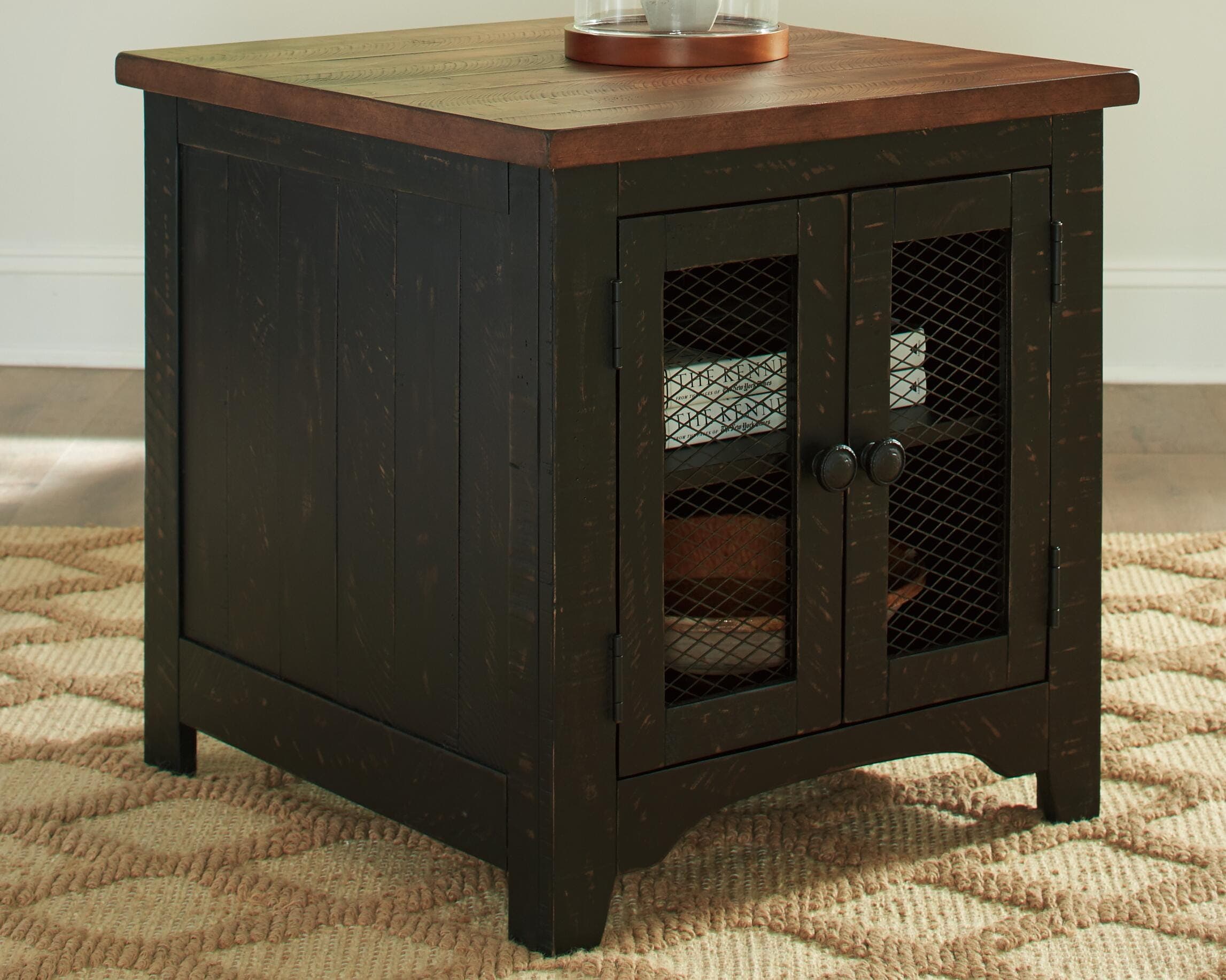 Valebeck End Table — Black/Gray & Brown/Beige — view 2