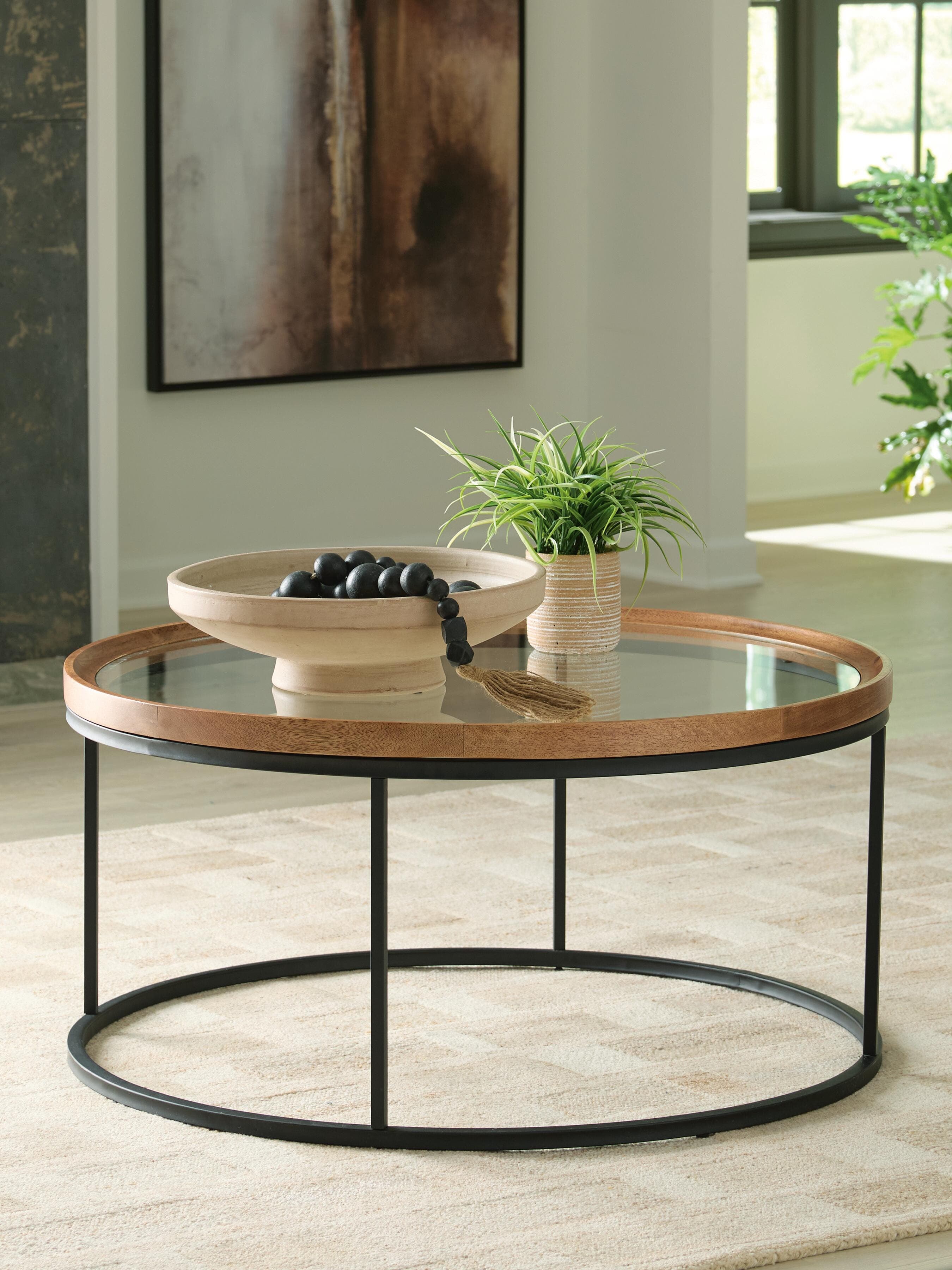 Noraluna Coffee Table — Black/Gray & Brown/Beige — view 2