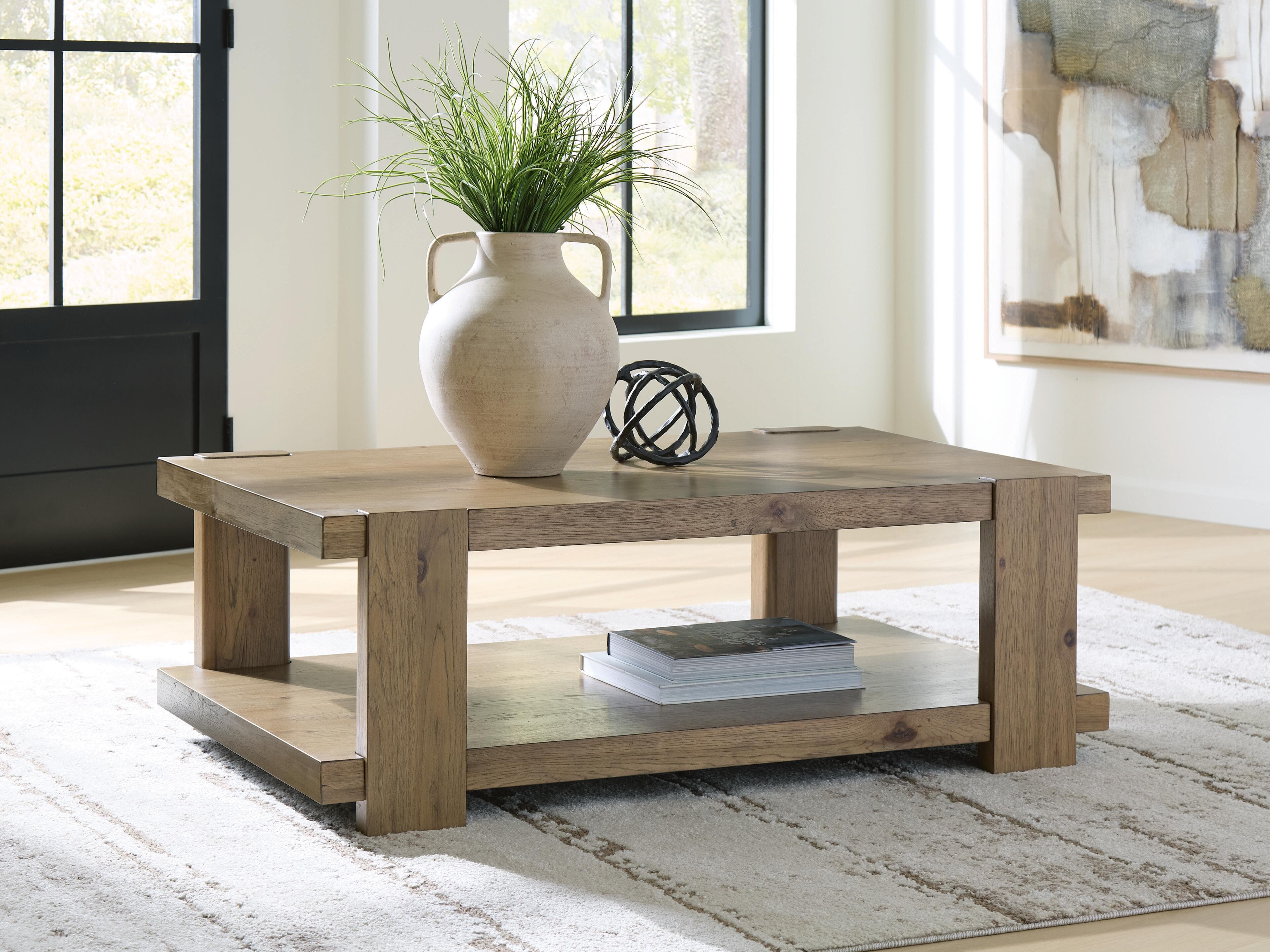 Flangren Coffee Table — Brown/Beige — view 2