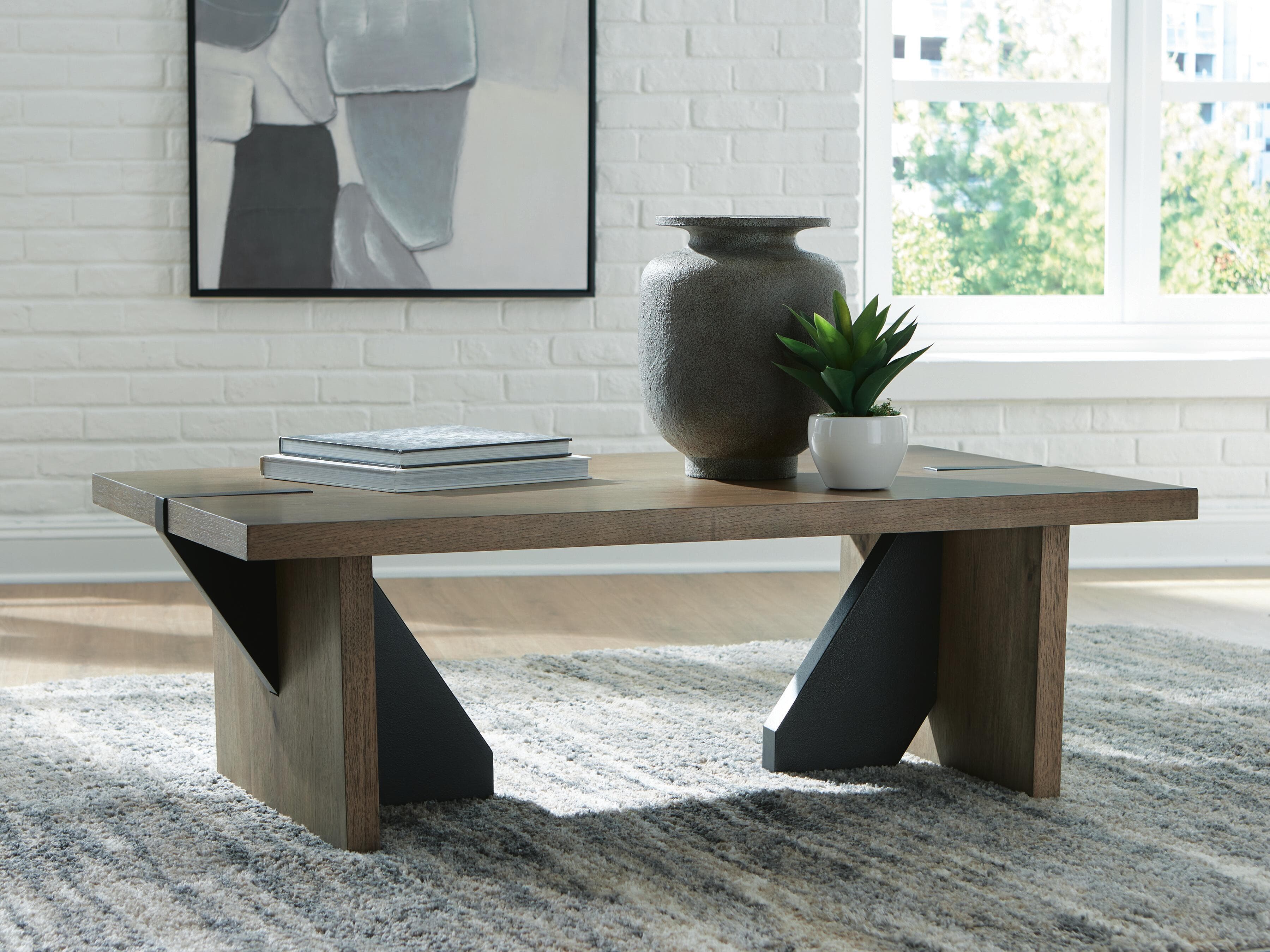Kandinew Coffee Table — Black/Gray & Brown/Beige — view 2