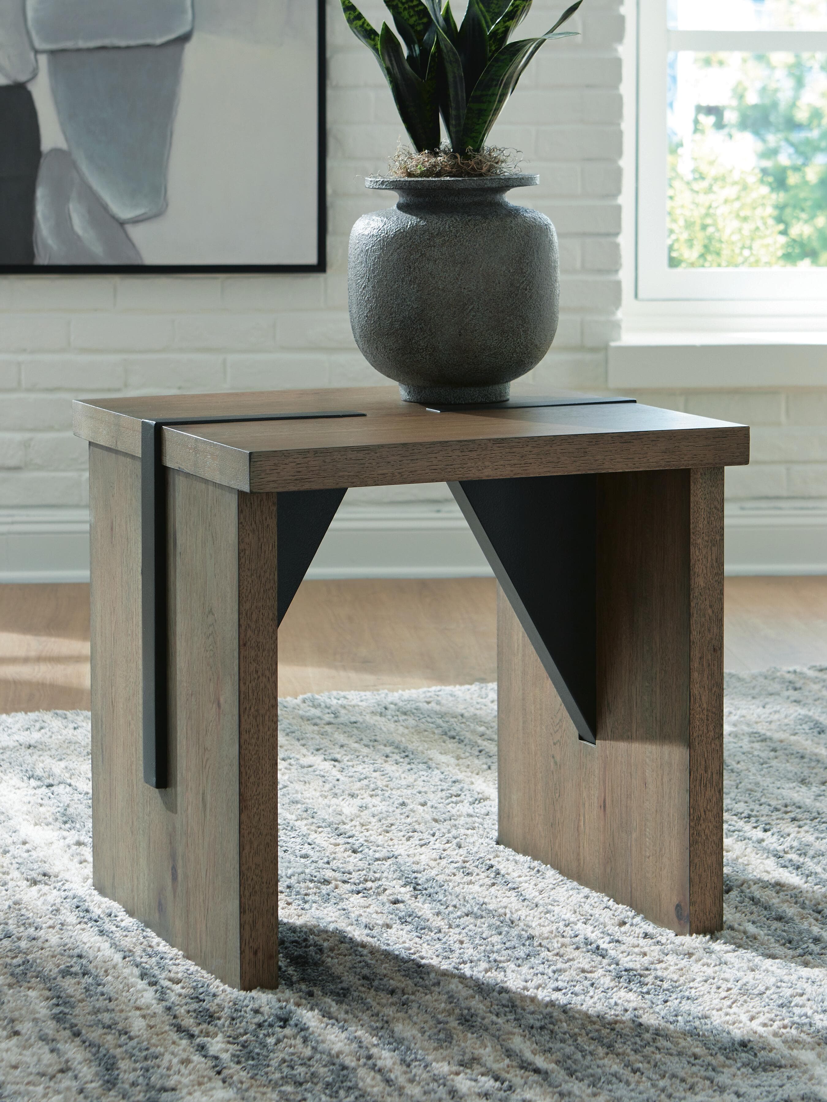 Kandinew End Table — Black/Gray & Brown/Beige — view 2