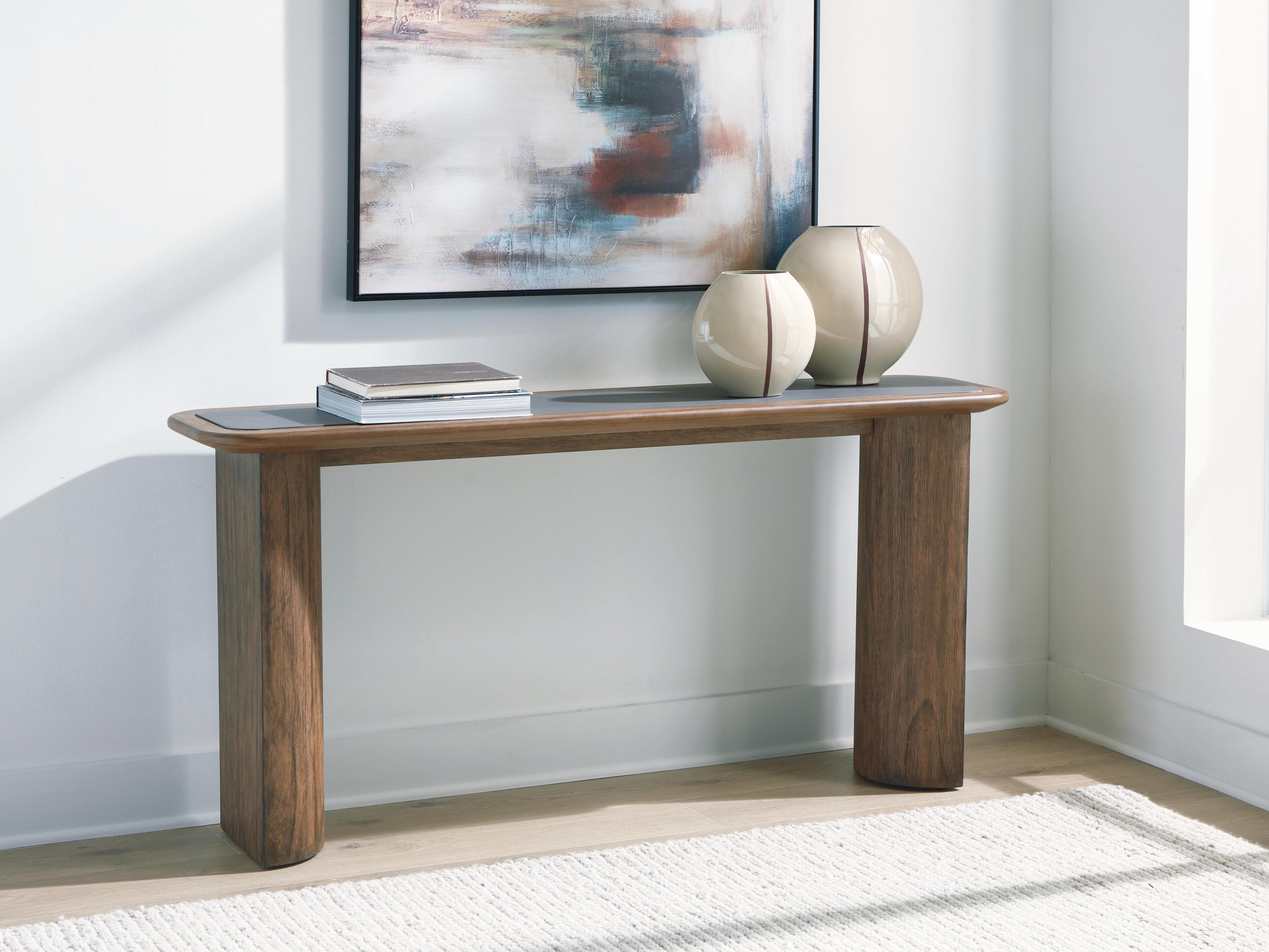 Dontayne Sofa Table — Black/Gray & Brown/Beige — view 2