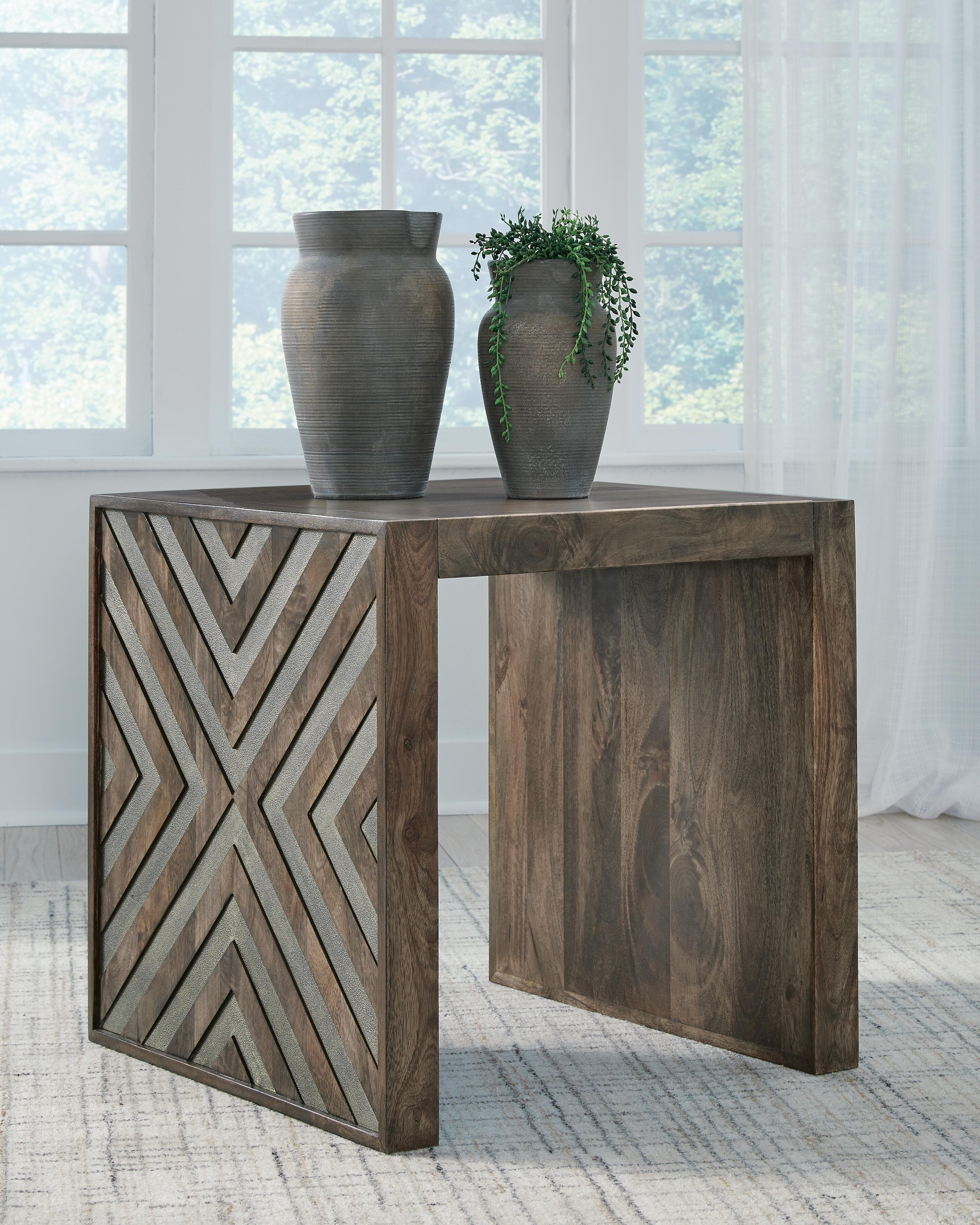 Dreggan End Table — Brown/Beige — view 2