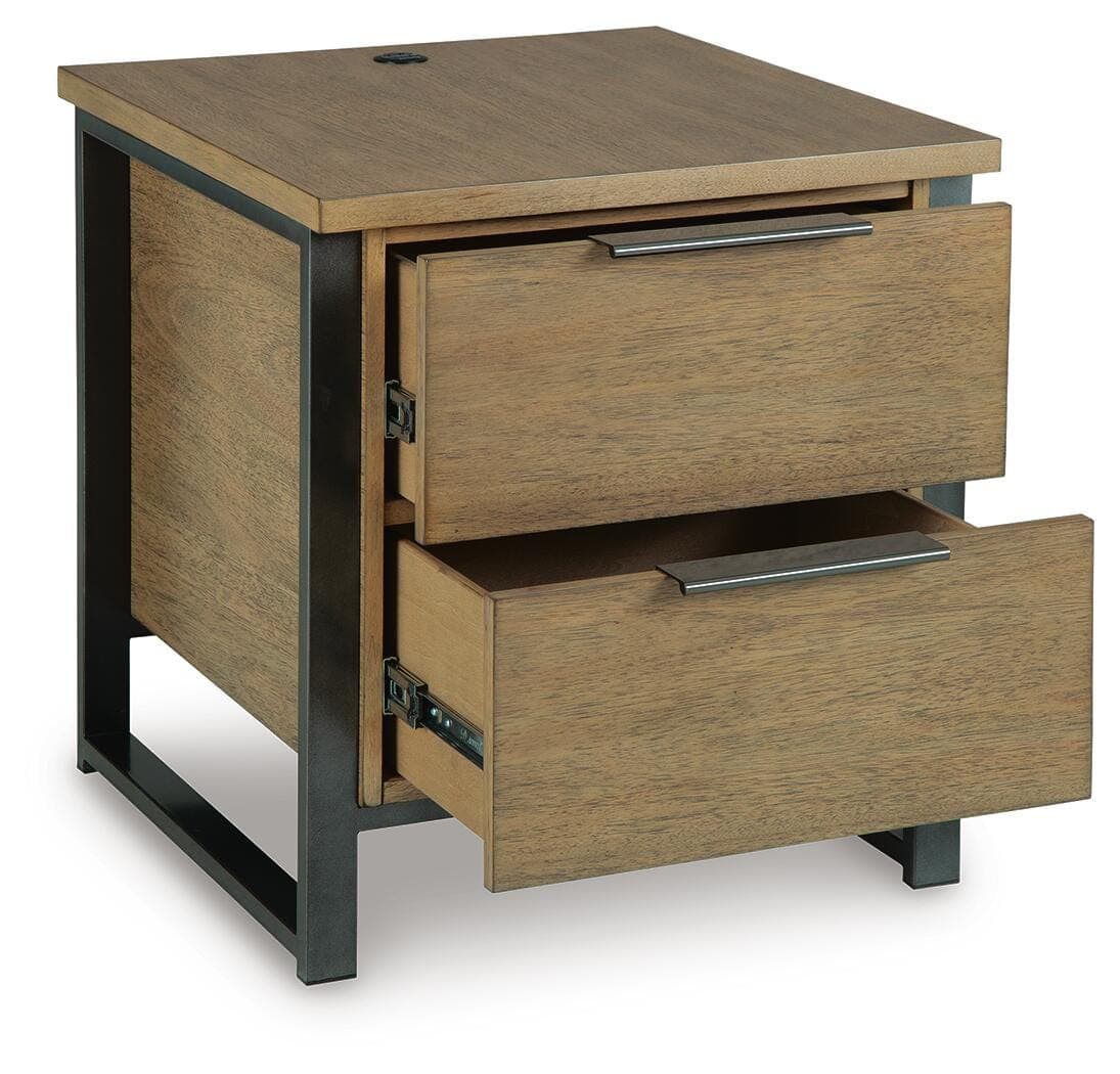Montia End Table — Black/Gray & Brown/Beige — view 3