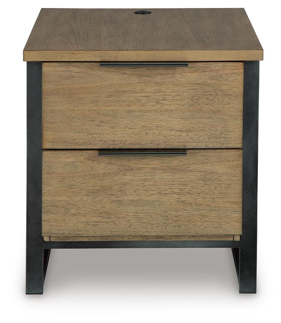Montia End Table — Black/Gray & Brown/Beige — view 4