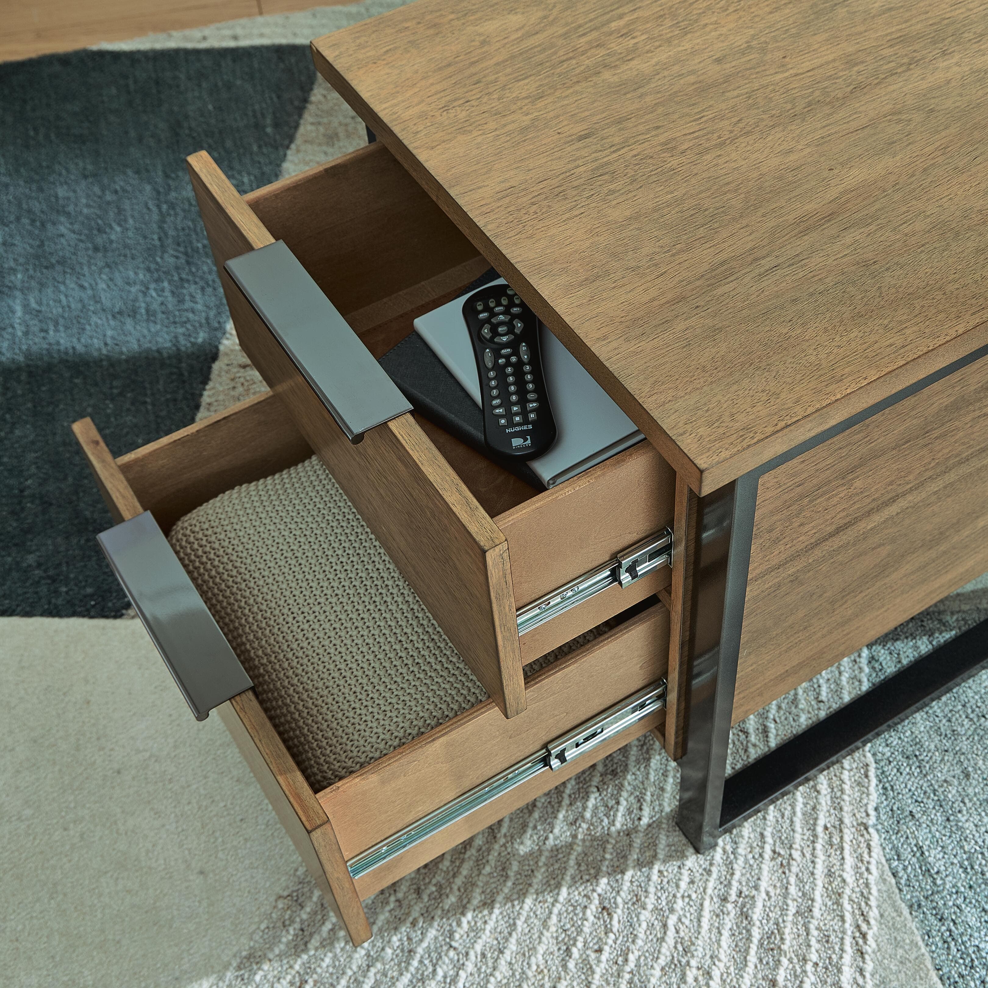 Montia End Table — Black/Gray & Brown/Beige — view 7