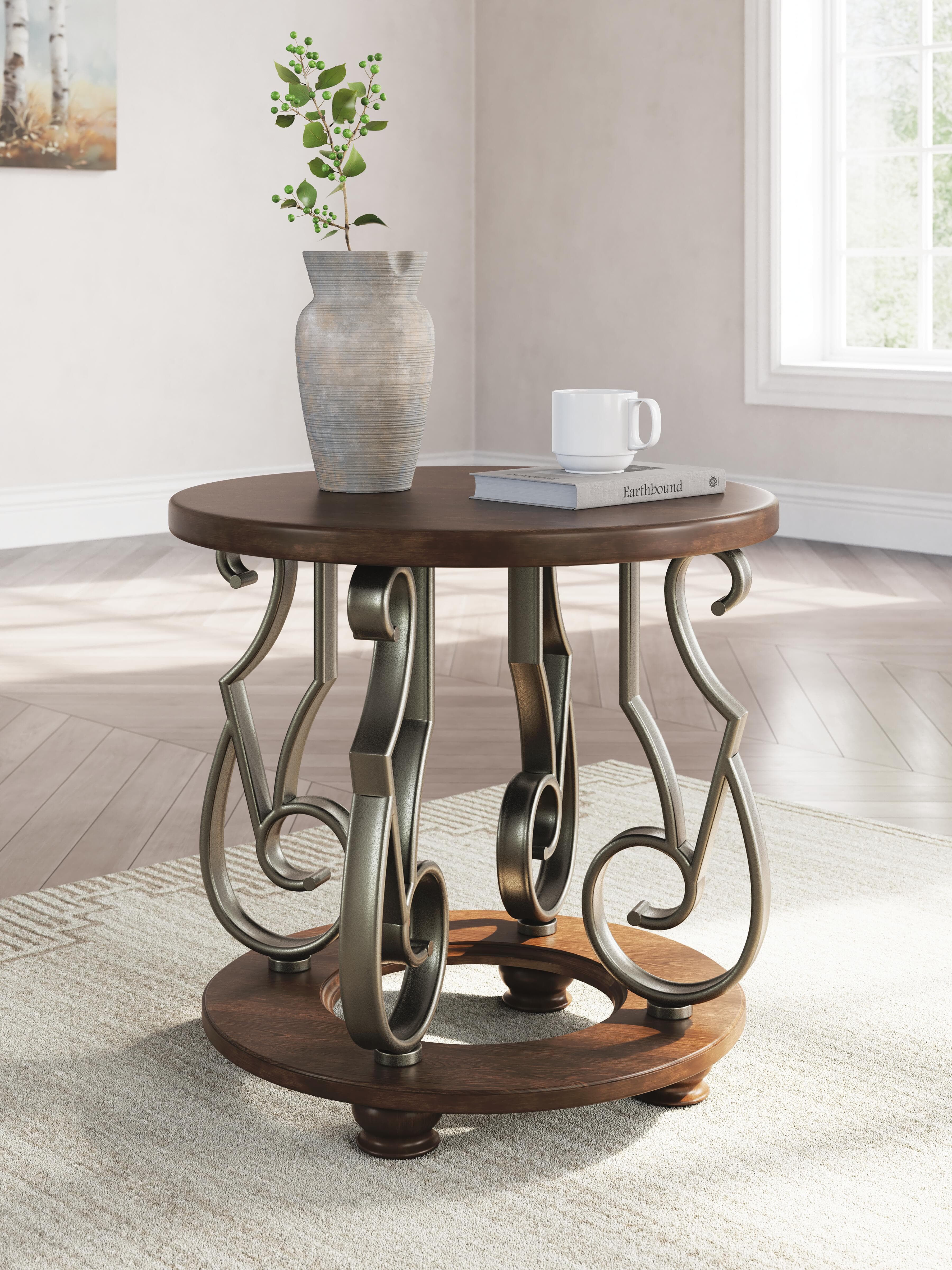 Frallyn End Table — Brown/Beige — view 2