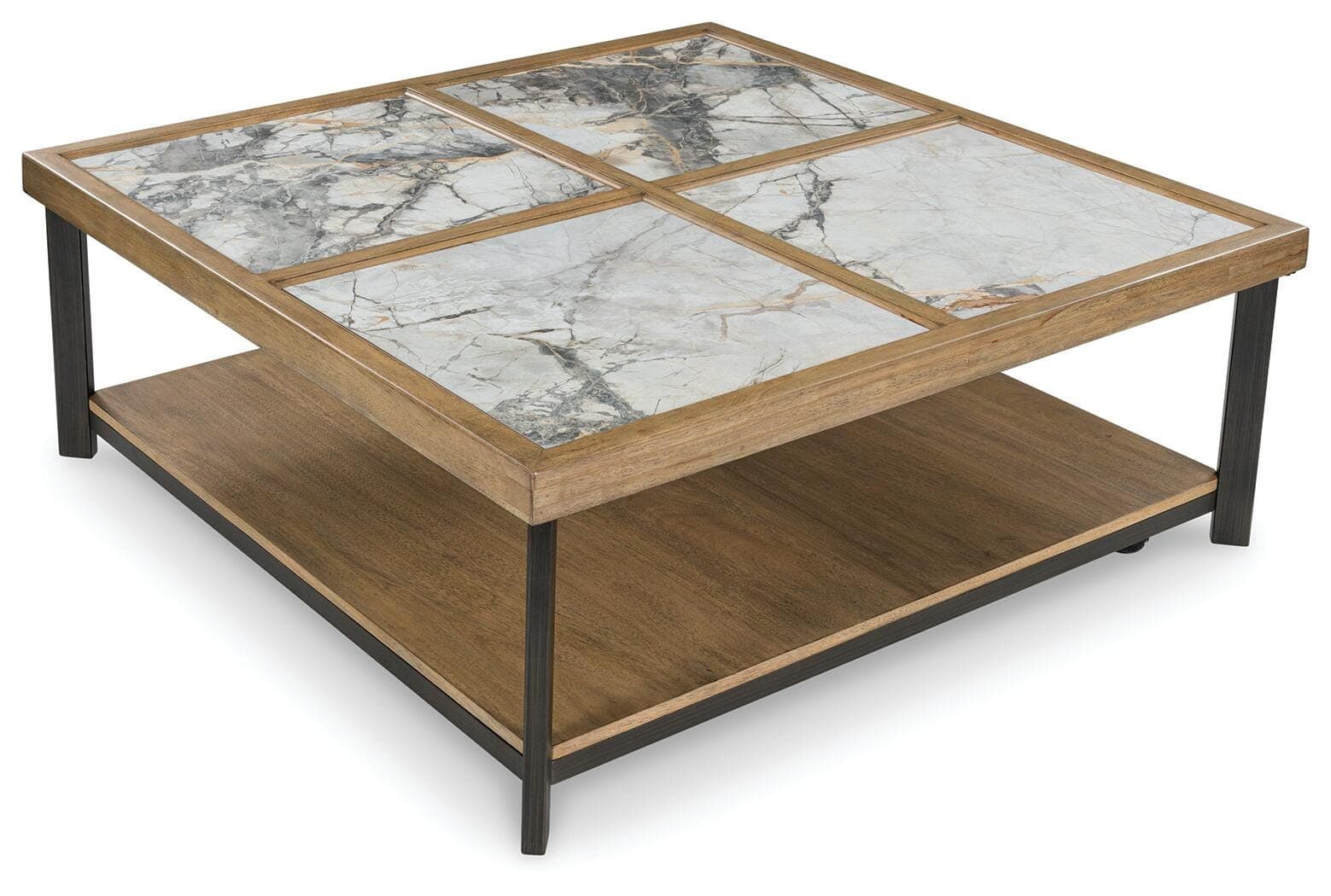Montia Coffee Table — Black/Gray & Brown/Beige — view 3
