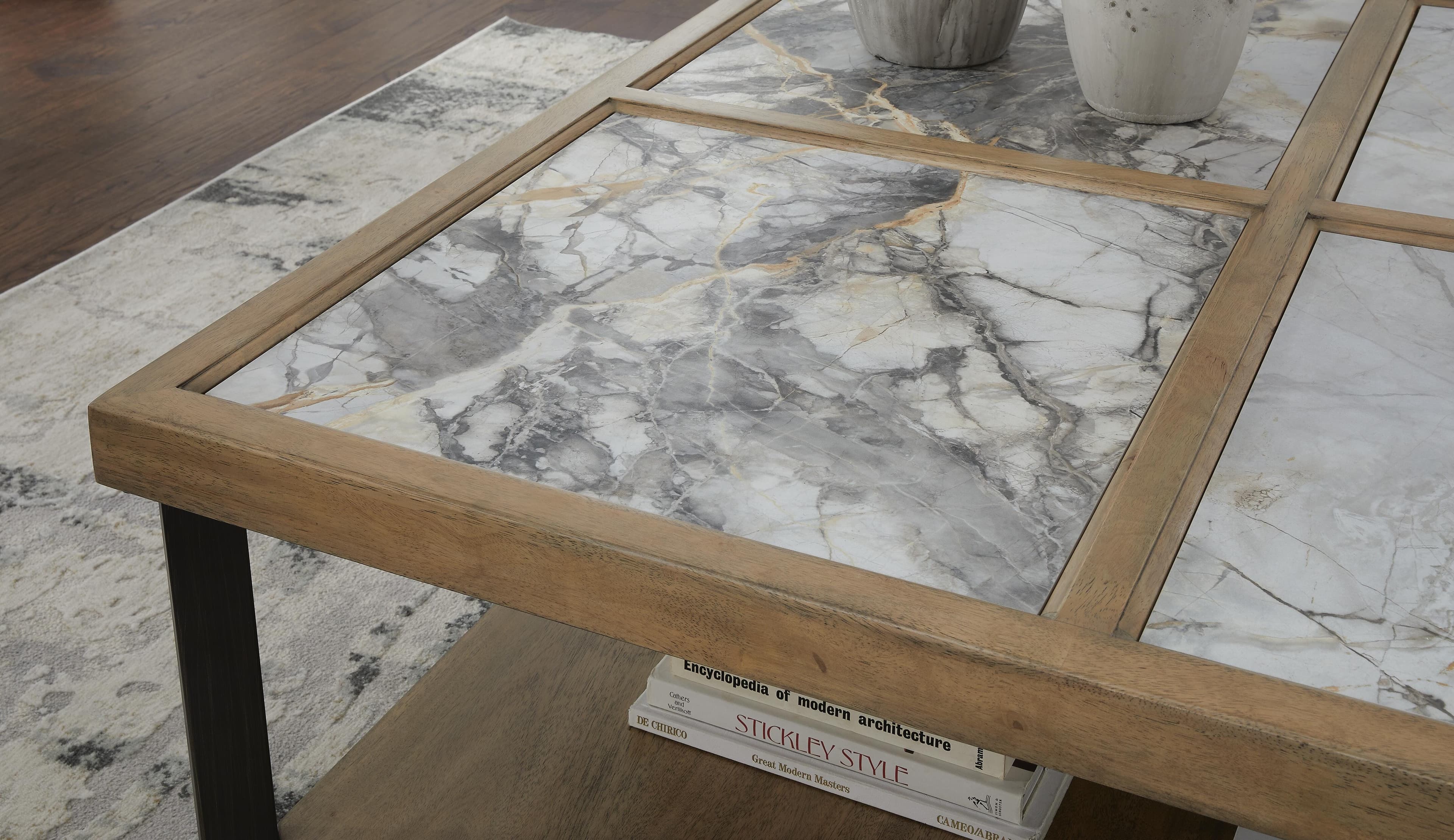 Montia Coffee Table — Black/Gray & Brown/Beige — view 7