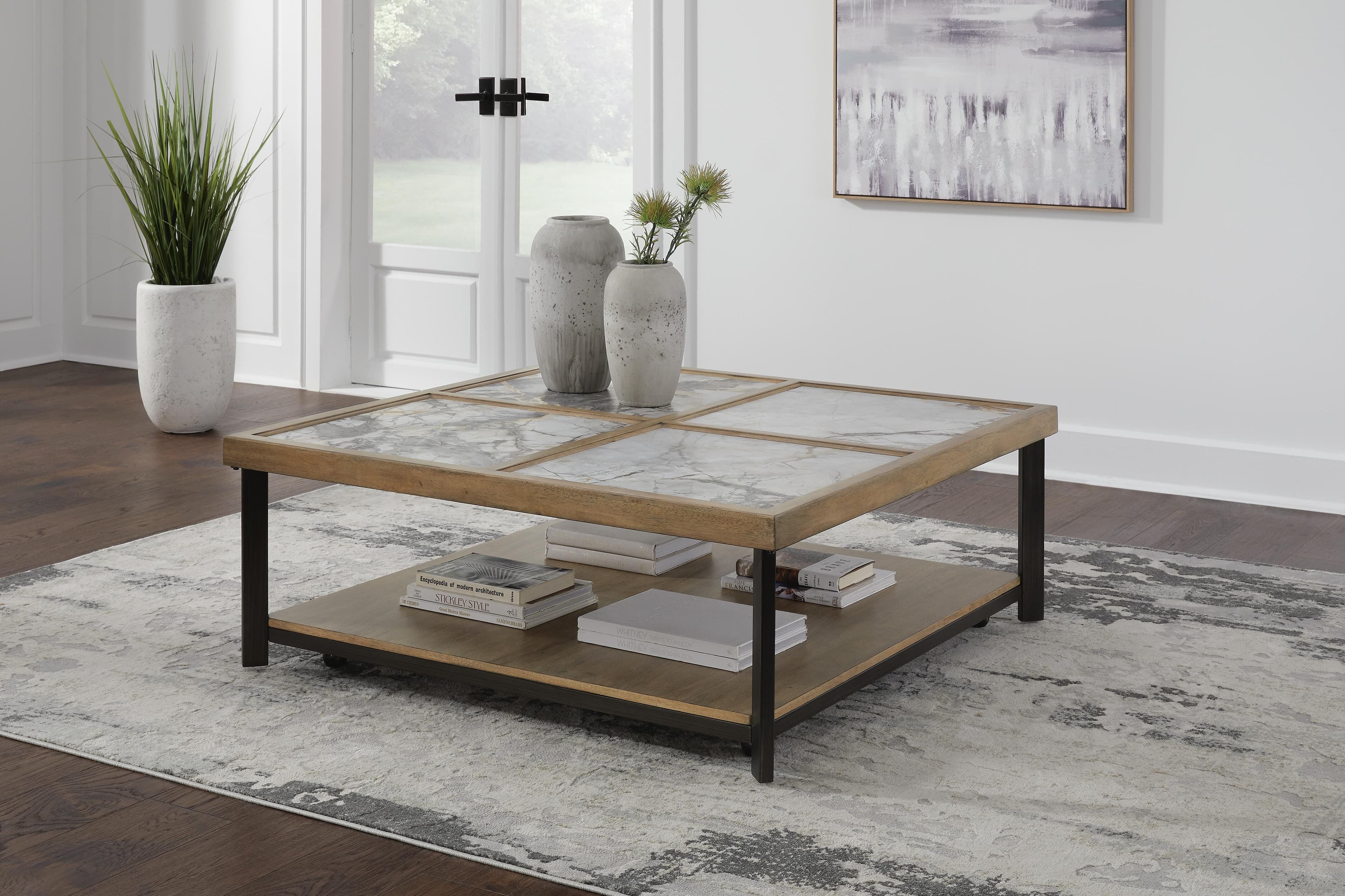 Montia Coffee Table — Black/Gray & Brown/Beige — view 2