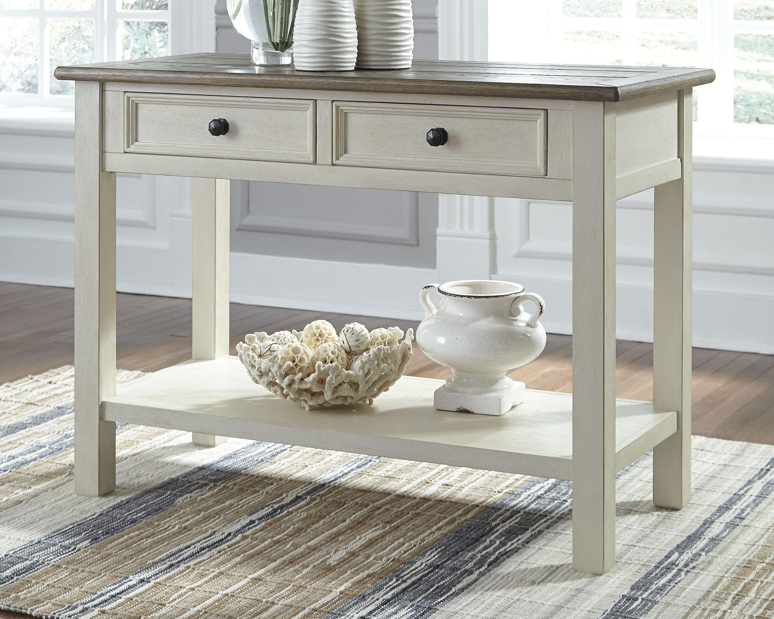 Bolanburg Sofa/Console Table — White & Brown/Beige — view 2