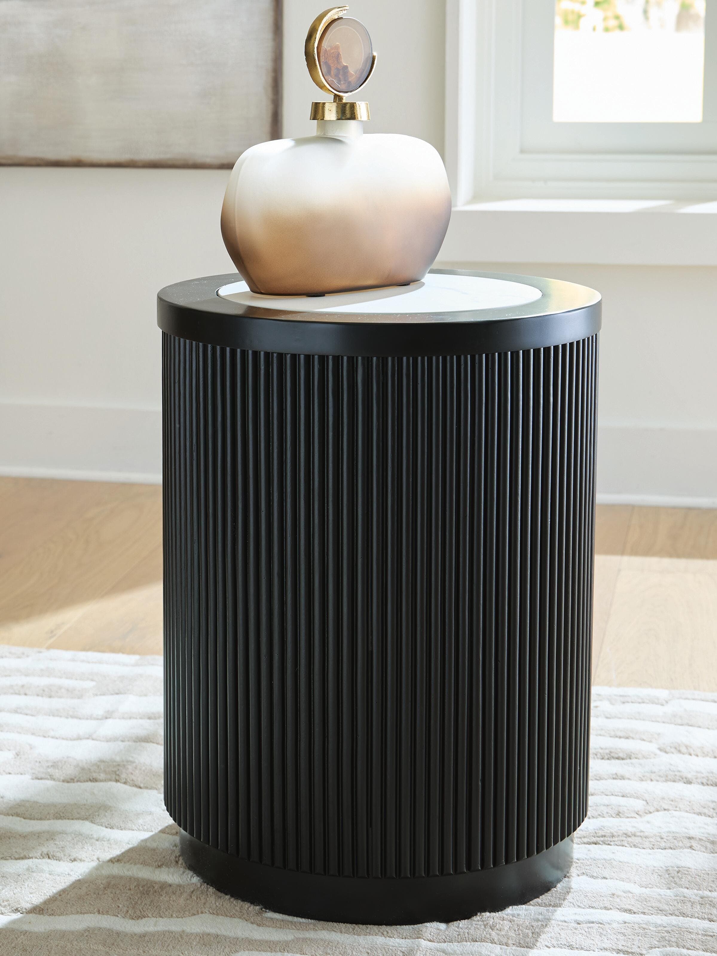 Grayman End Table — White & Black/Gray — view 2