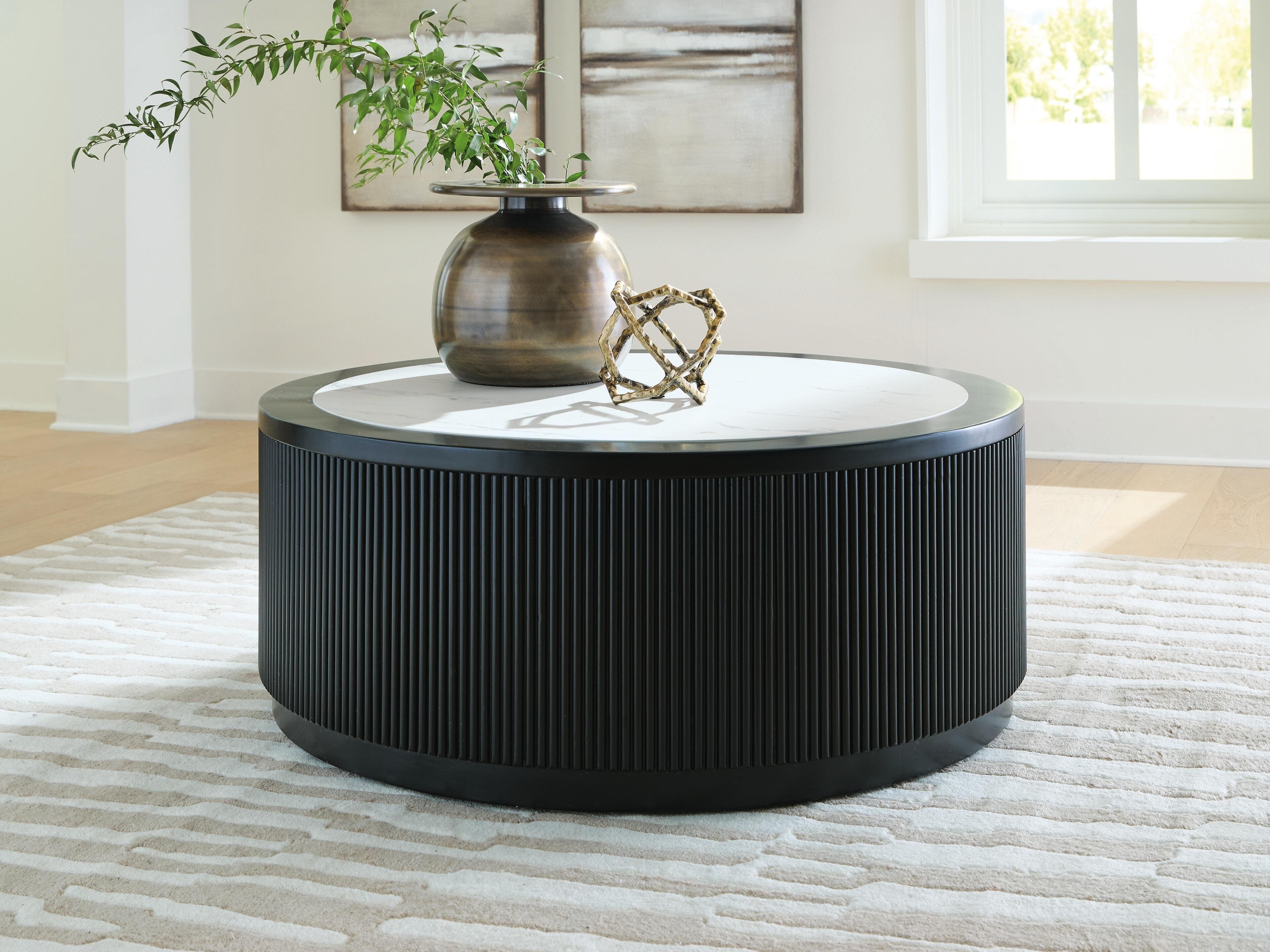 Grayman Coffee Table — White & Black/Gray — view 2