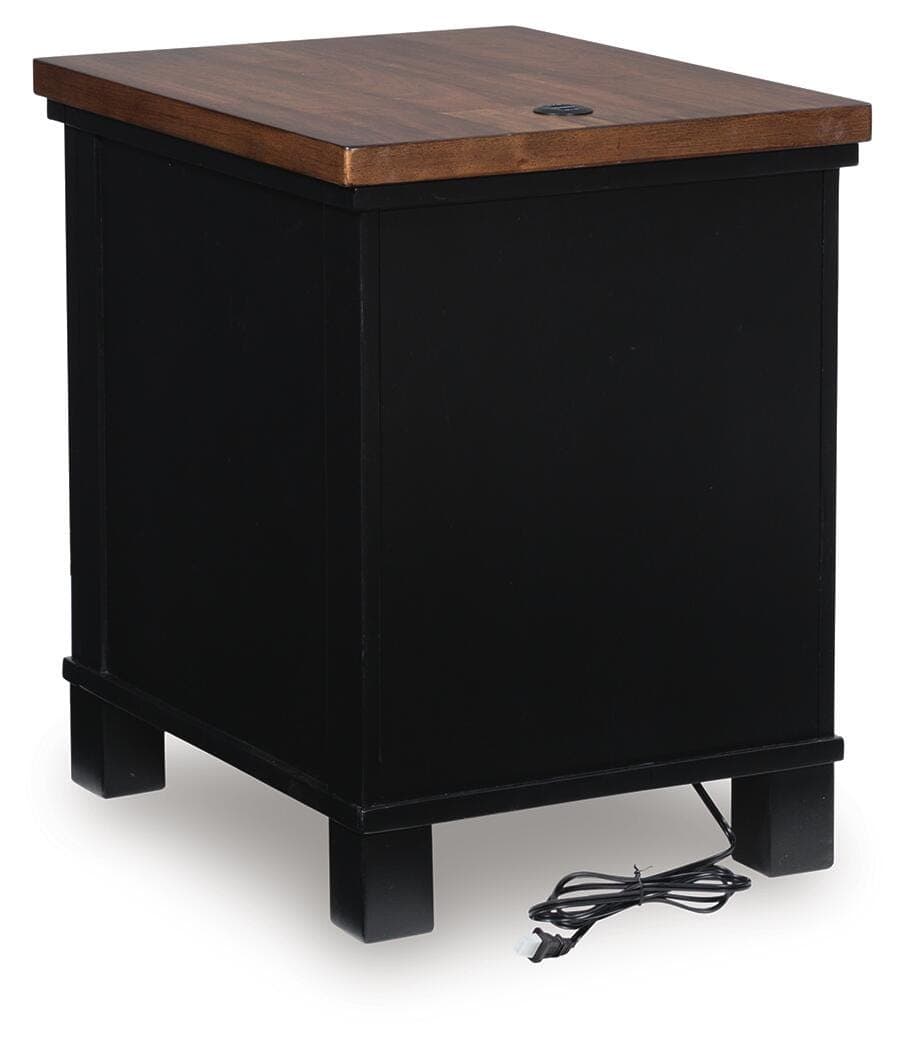 Wildenauer Chairside End Table — Black/Gray & Brown/Beige — view 6