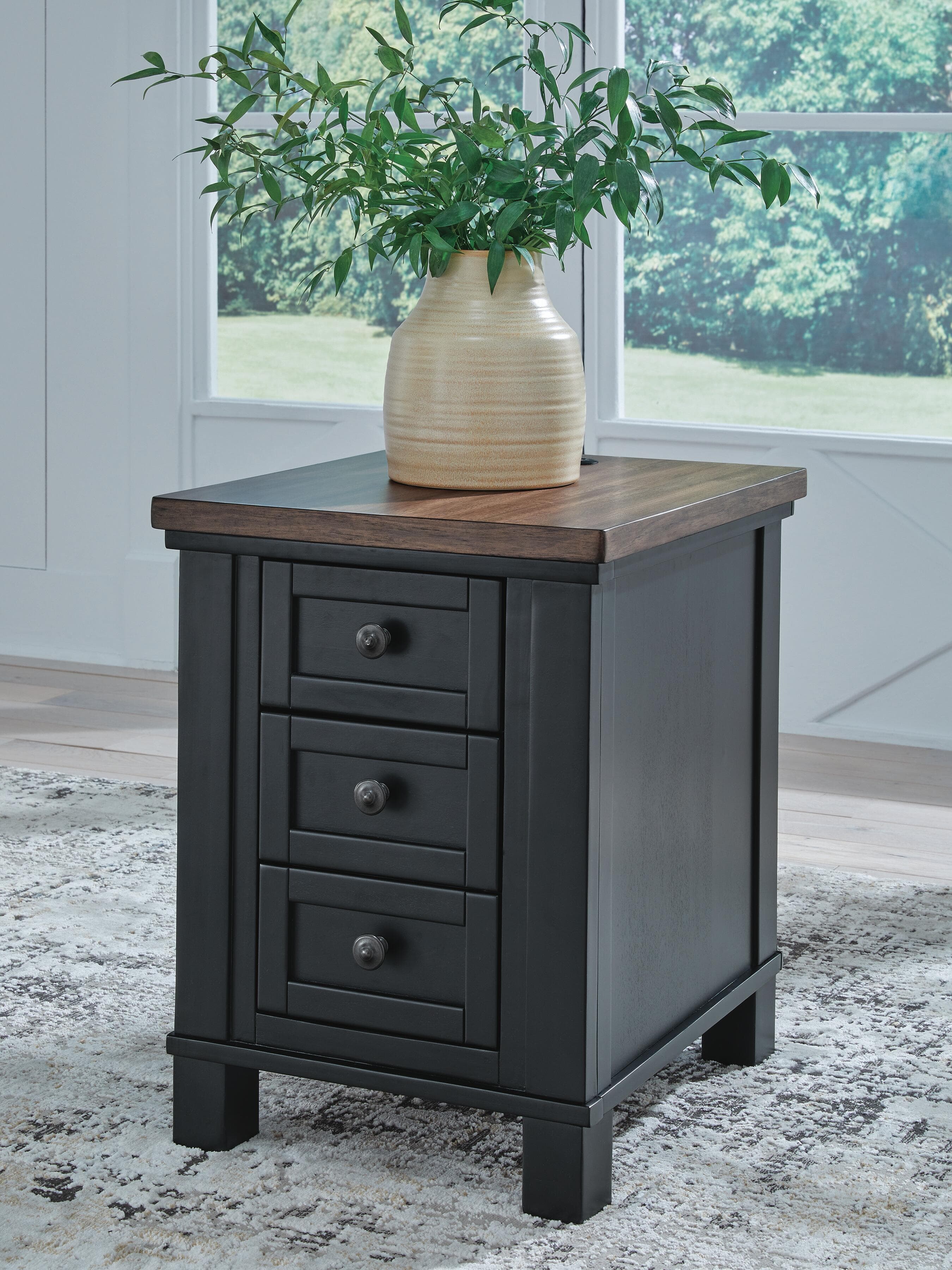 Wildenauer Chairside End Table — Black/Gray & Brown/Beige — view 2
