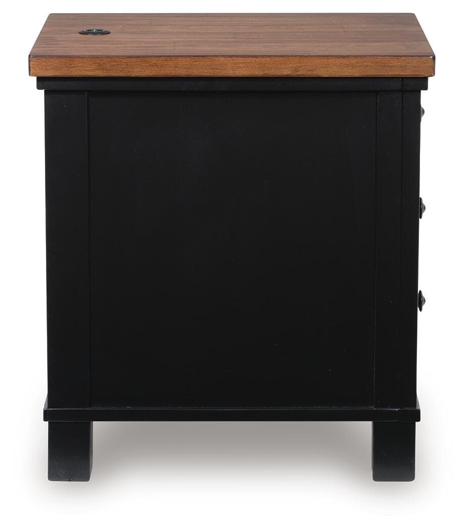 Wildenauer Chairside End Table — Black/Gray & Brown/Beige — view 5
