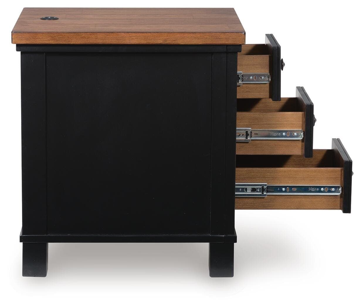 Wildenauer Chairside End Table — Black/Gray & Brown/Beige — view 7