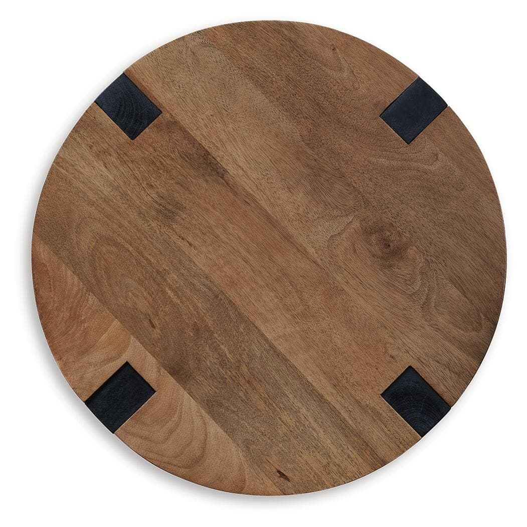 Hanneforth End Table — Black/Gray & Brown/Beige — view 4
