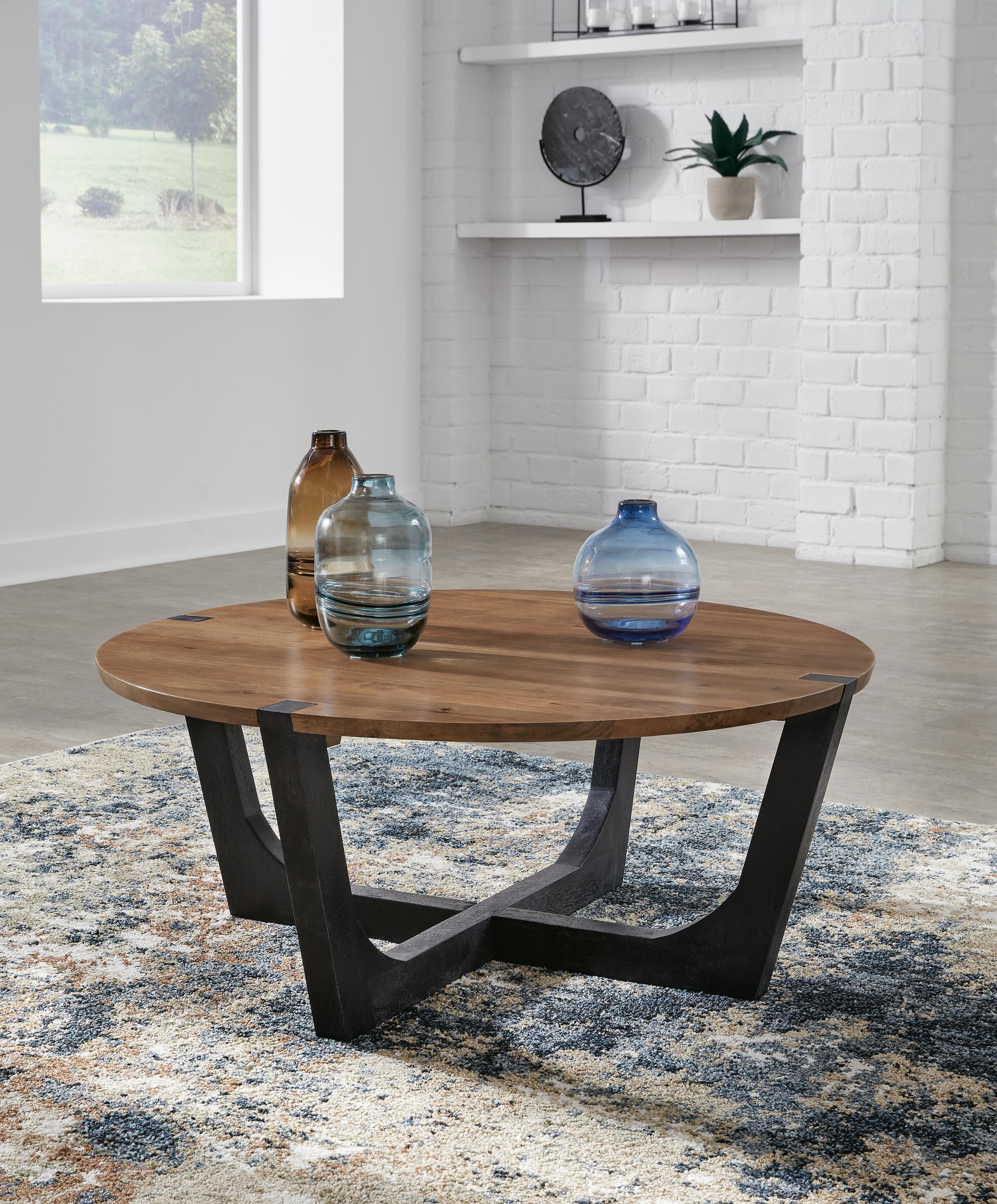 Hanneforth Coffee Table — Black/Gray & Brown/Beige — view 2