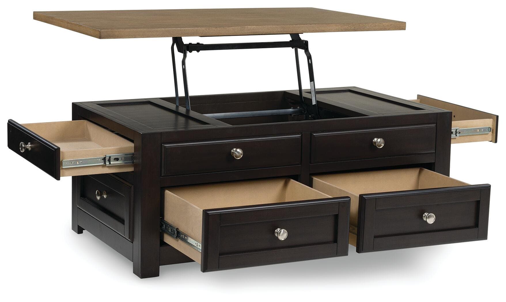 Drazmine Lift-Top Coffee Table — Brown/Beige — view 3