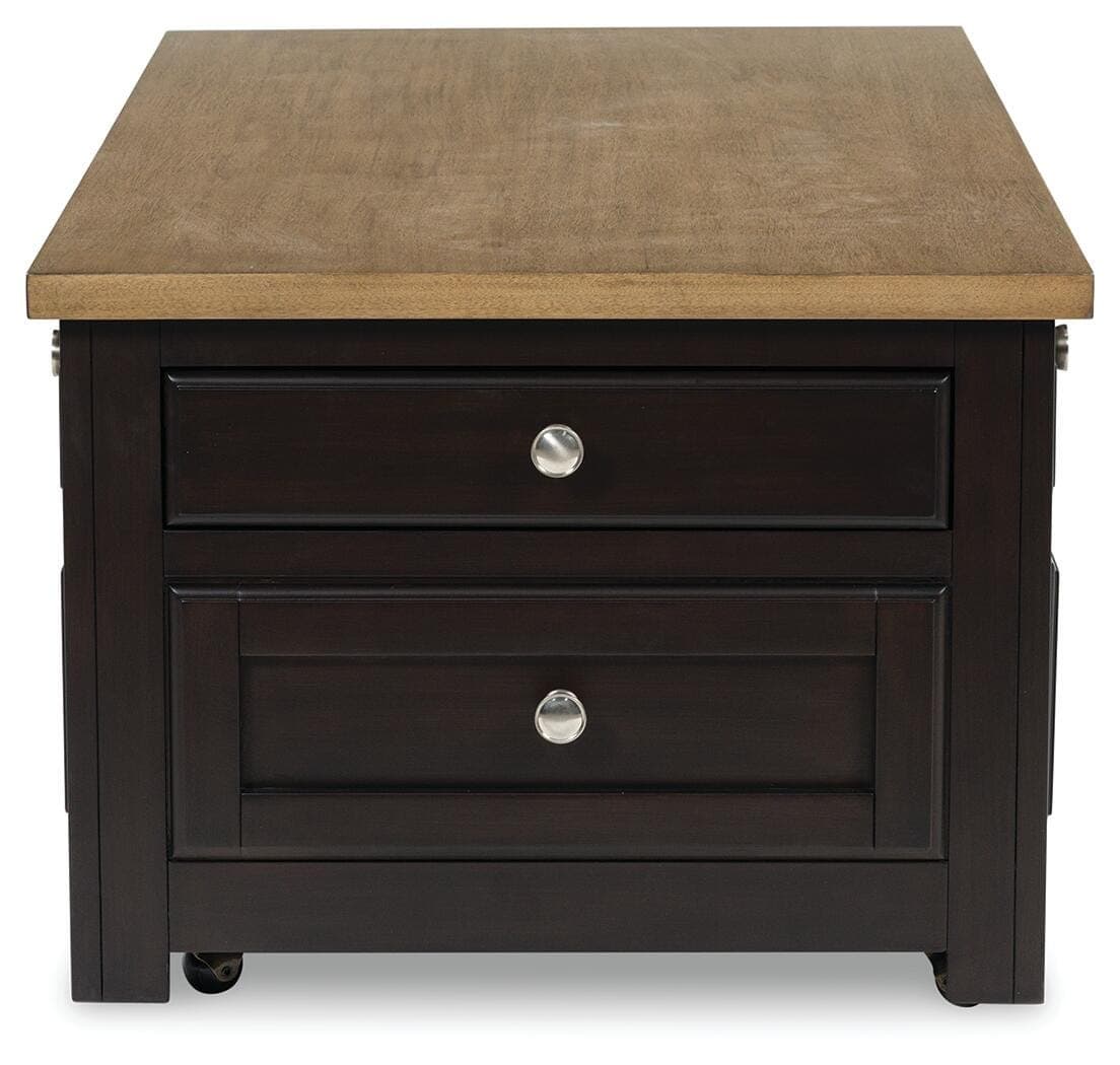 Drazmine Lift-Top Coffee Table — Brown/Beige — view 5