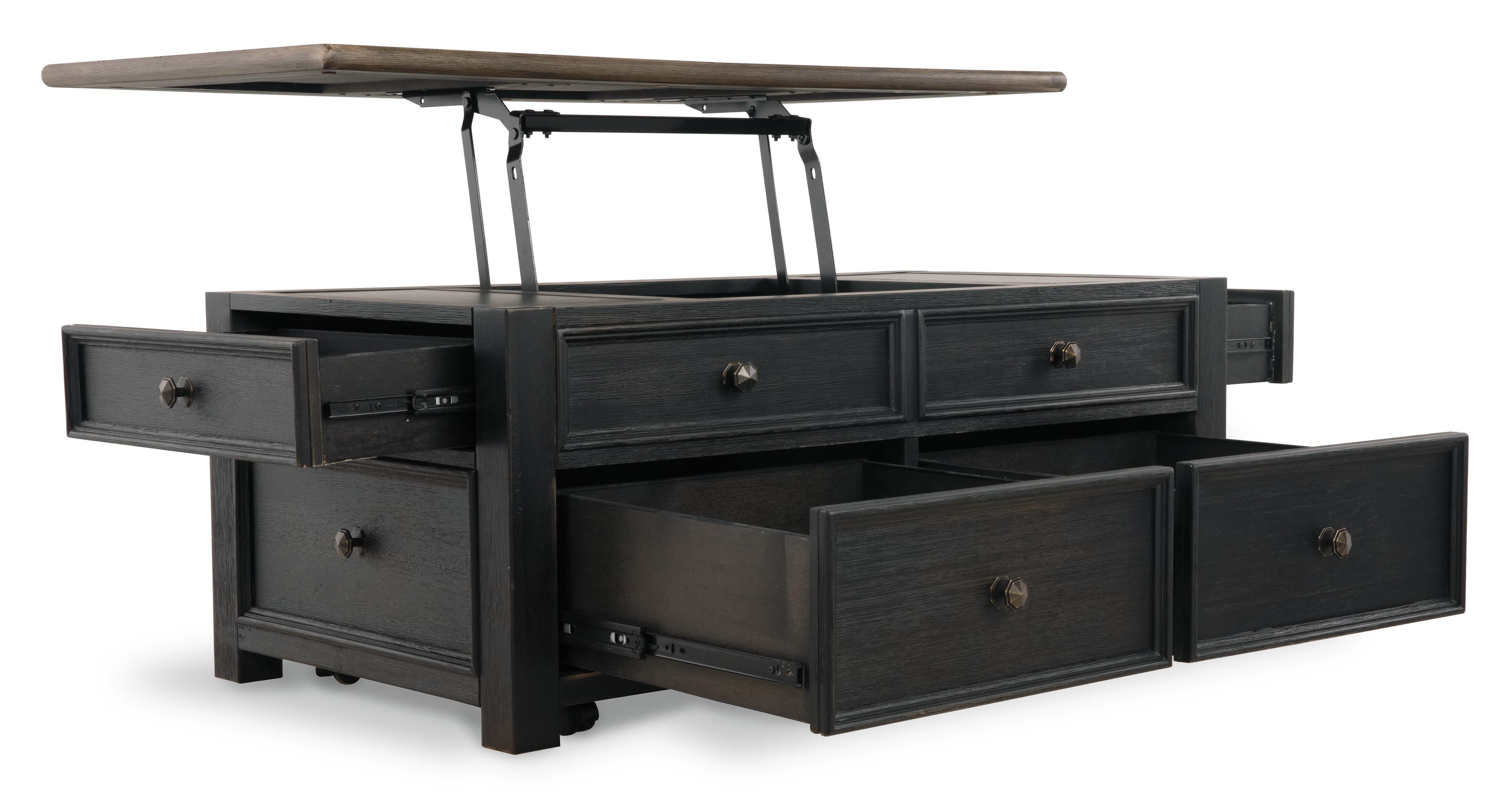 Tyler Creek Coffee Table with Lift Top — Brown/Beige — view 3