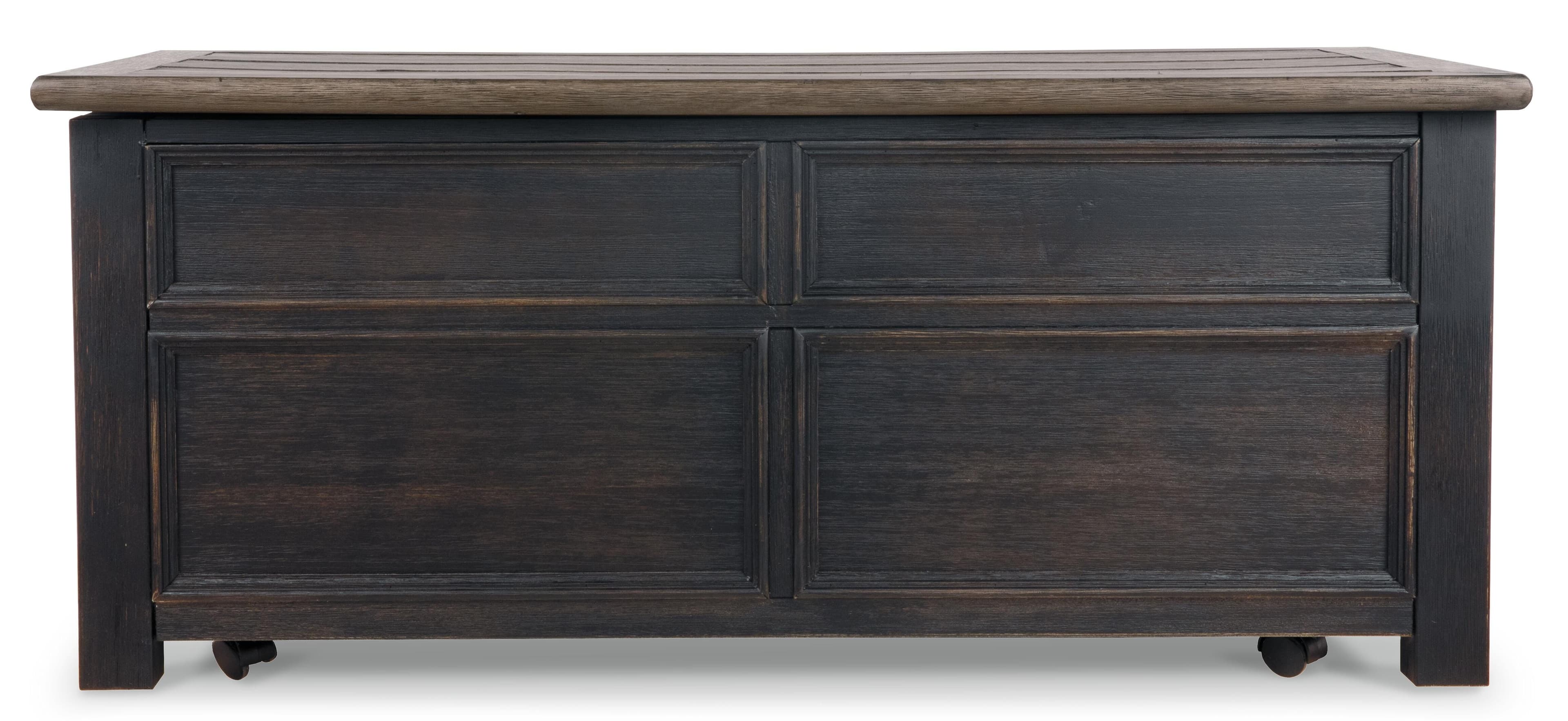 Tyler Creek Coffee Table with Lift Top — Brown/Beige — view 7