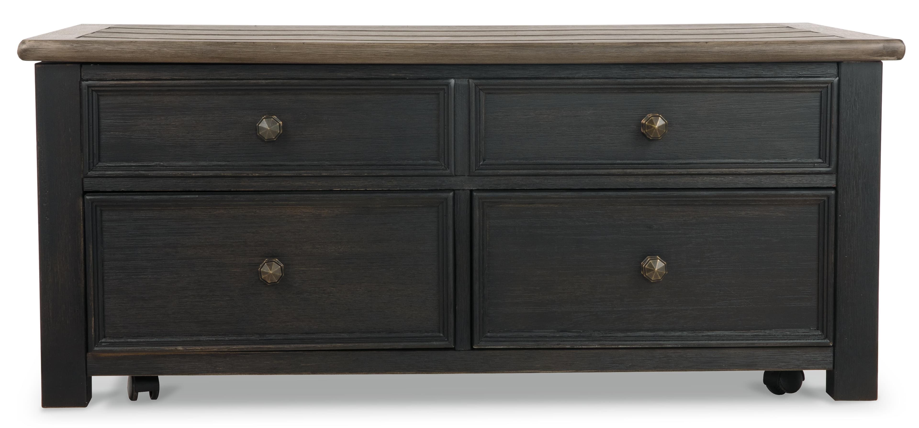 Tyler Creek Coffee Table with Lift Top — Brown/Beige — view 5